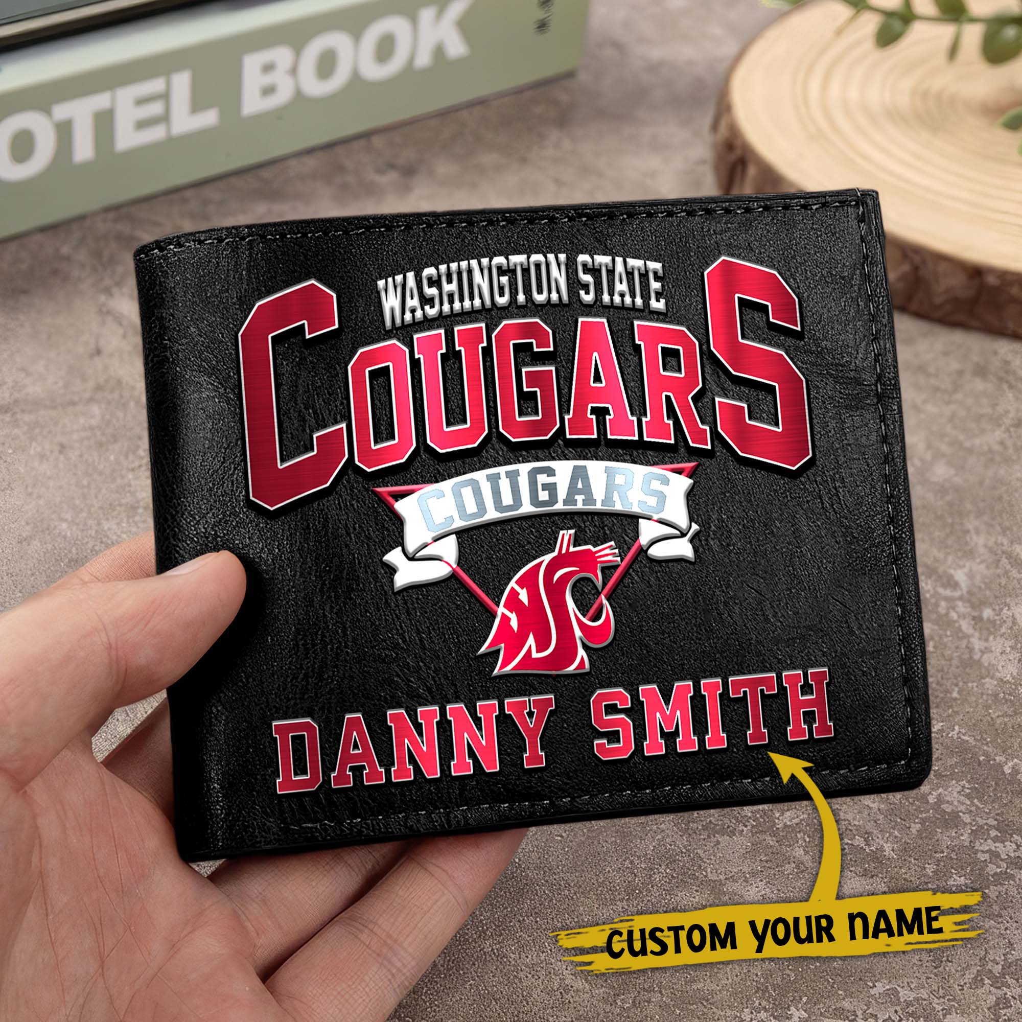 Alternative view of Washington State Cougars Men Wallet Custom Your Name, Football Team Men Wallet For Fans, Gifts For Football Lovers EHIVM-02261050