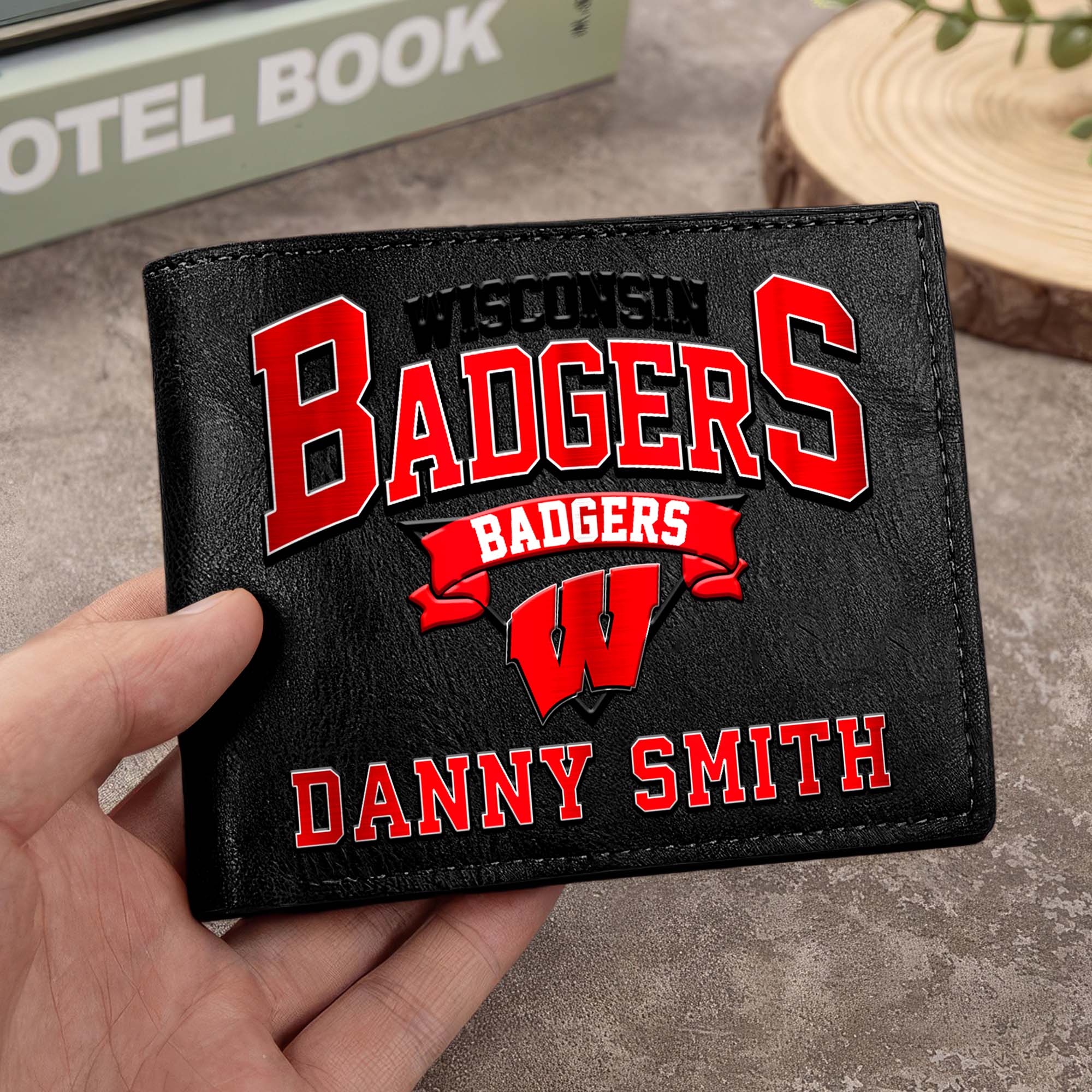 Wisconsin Badgers Men Wallet Custom Your Name, Football Team Men Wallet For Fans, Gifts For Football Lovers EHIVM-02261050