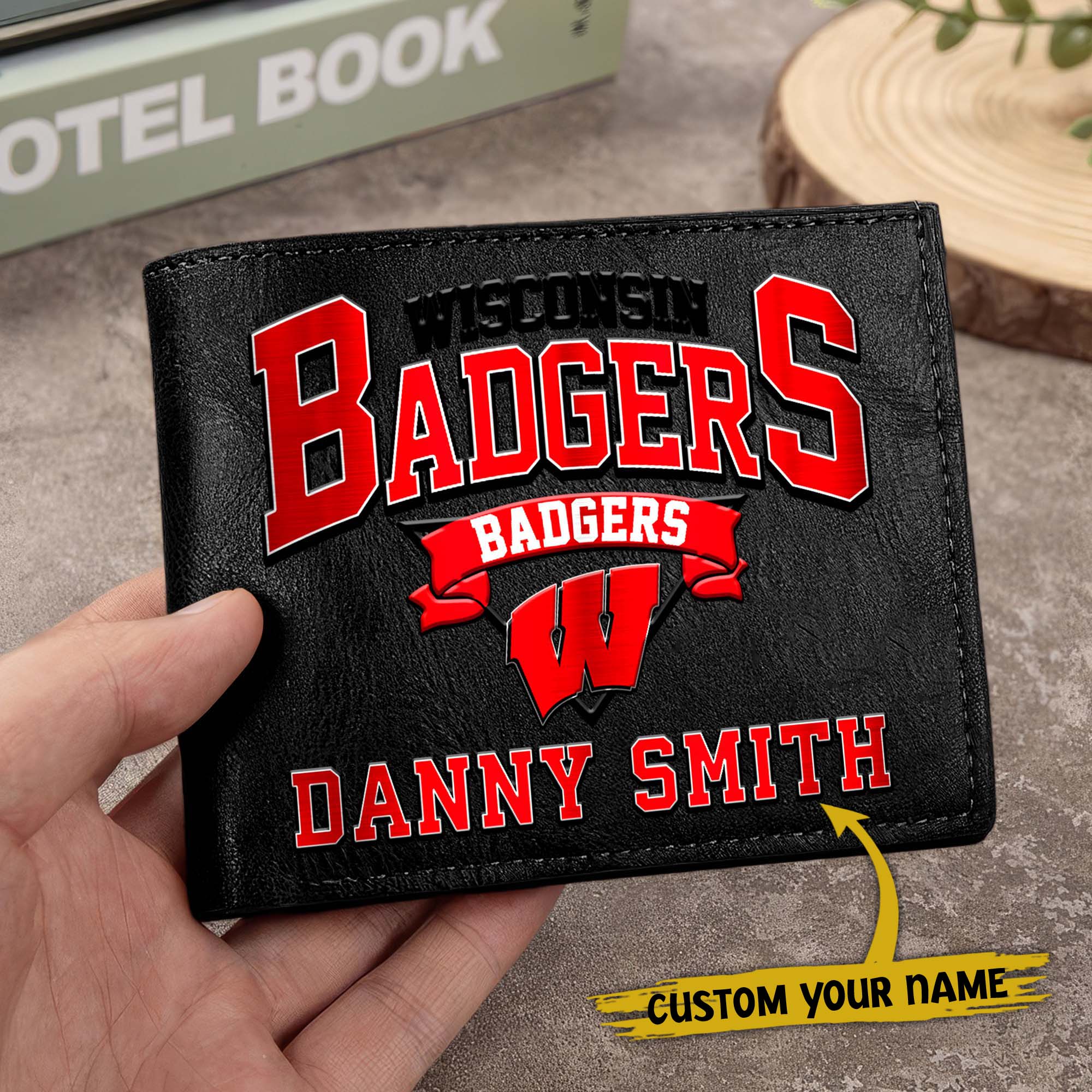 Alternative view of Wisconsin Badgers Men Wallet Custom Your Name, Football Team Men Wallet For Fans, Gifts For Football Lovers EHIVM-02261050