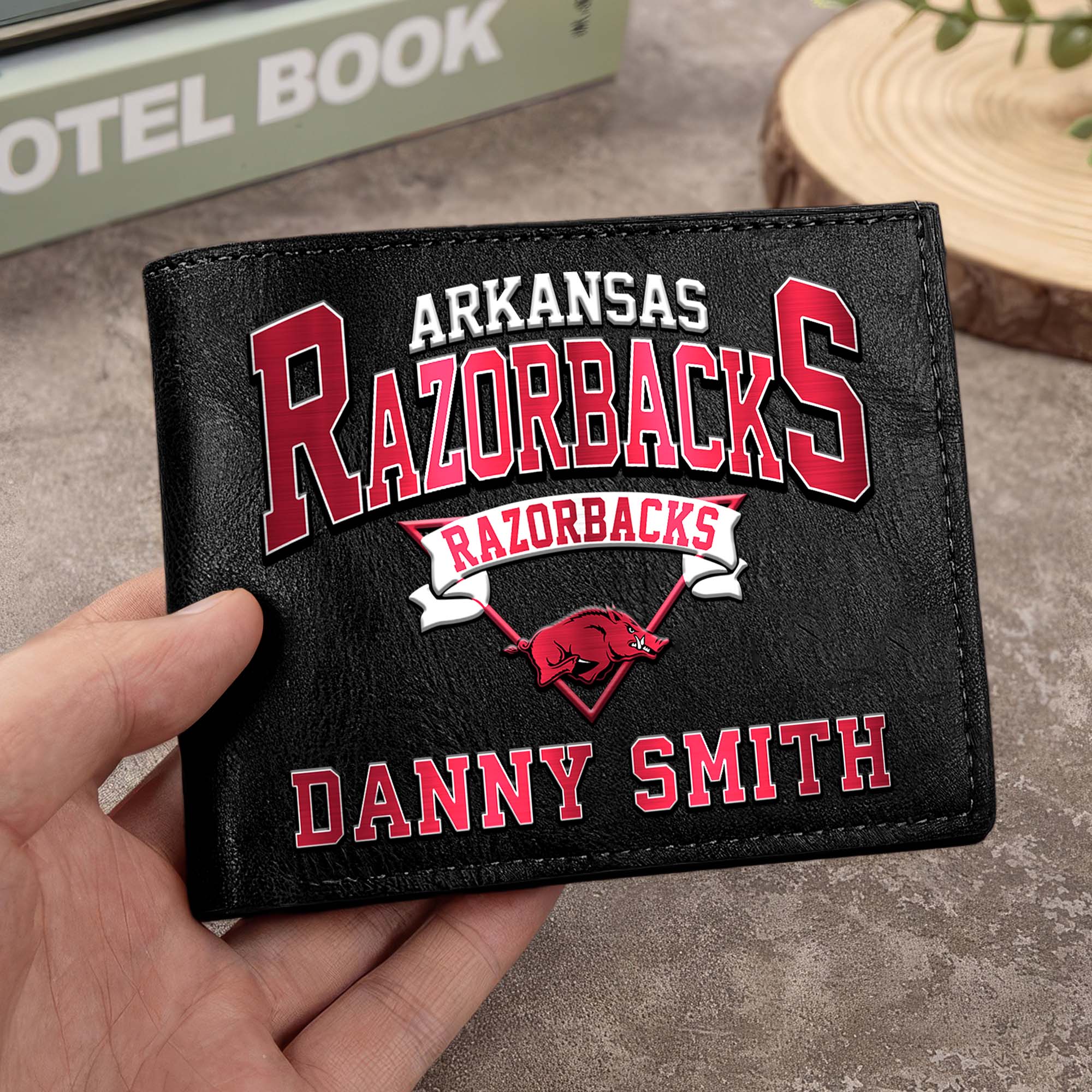 Arkansas Razorbacks Men Wallet Custom Your Name, Football Team Men Wallet For Fans, Gifts For Football Lovers EHIVM-02261050