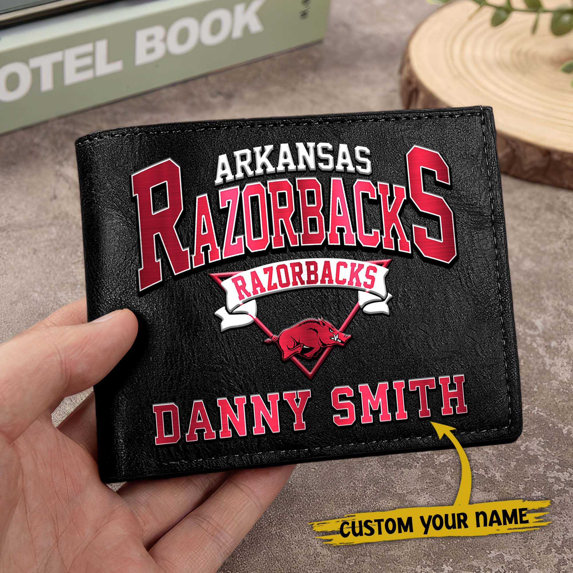Alternative view of Arkansas Razorbacks Men Wallet Custom Your Name, Football Team Men Wallet For Fans, Gifts For Football Lovers EHIVM-02261050