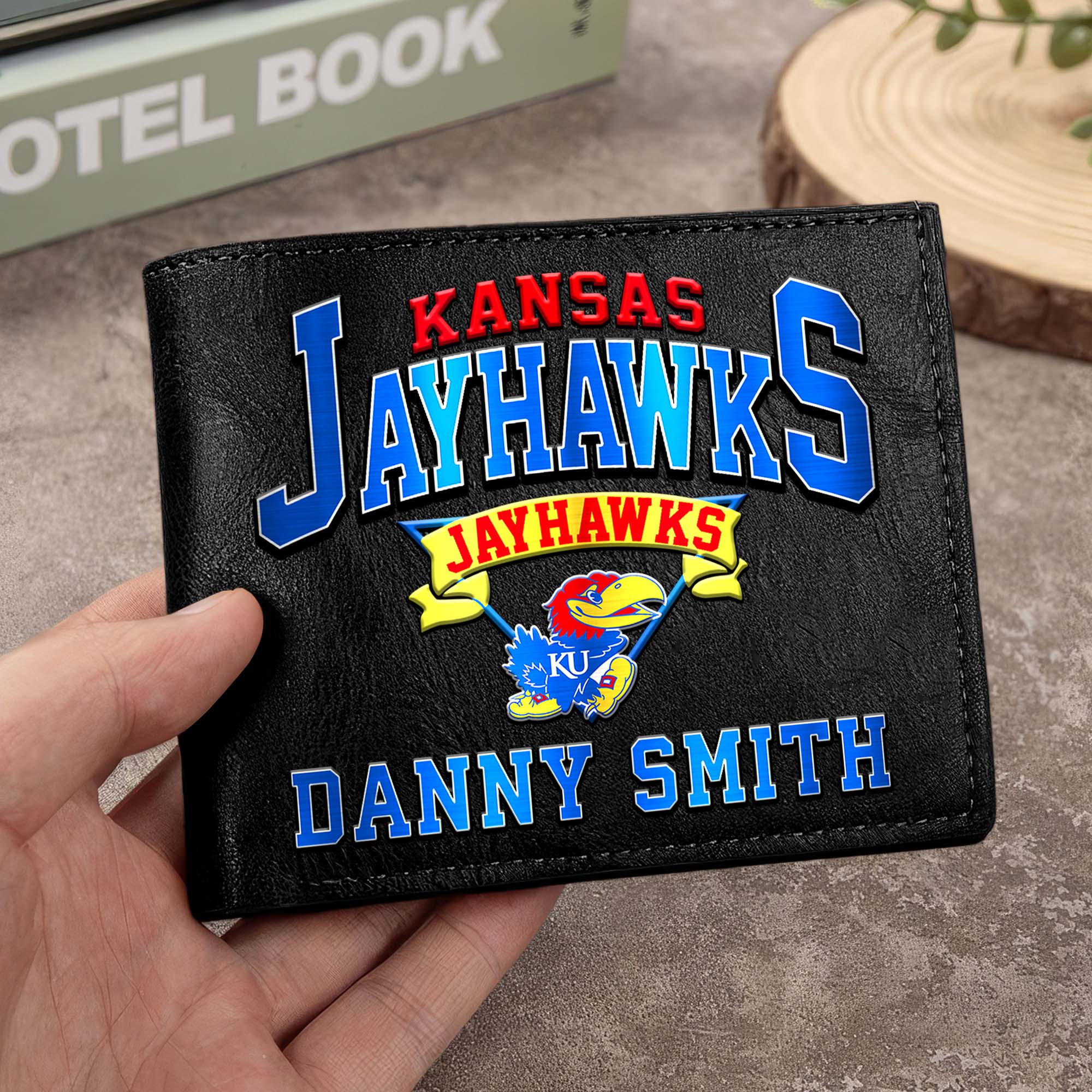 Kansas Jayhawks Men Wallet Custom Your Name, Football Team Men Wallet For Fans, Gifts For Football Lovers EHIVM-02261050