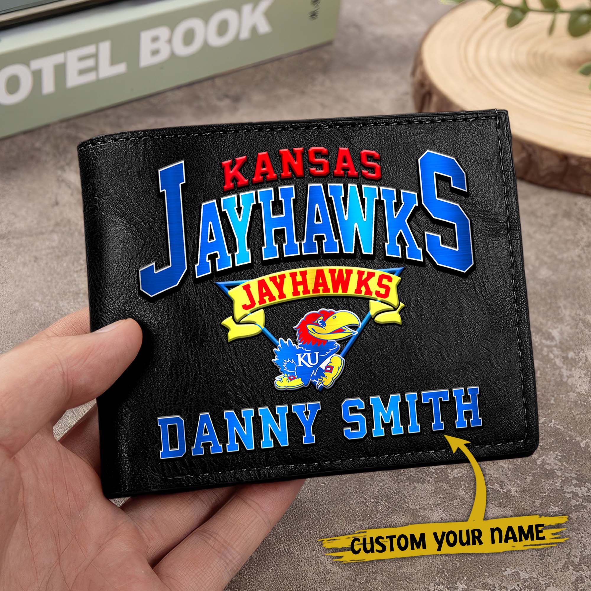 Alternative view of Kansas Jayhawks Men Wallet Custom Your Name, Football Team Men Wallet For Fans, Gifts For Football Lovers EHIVM-02261050