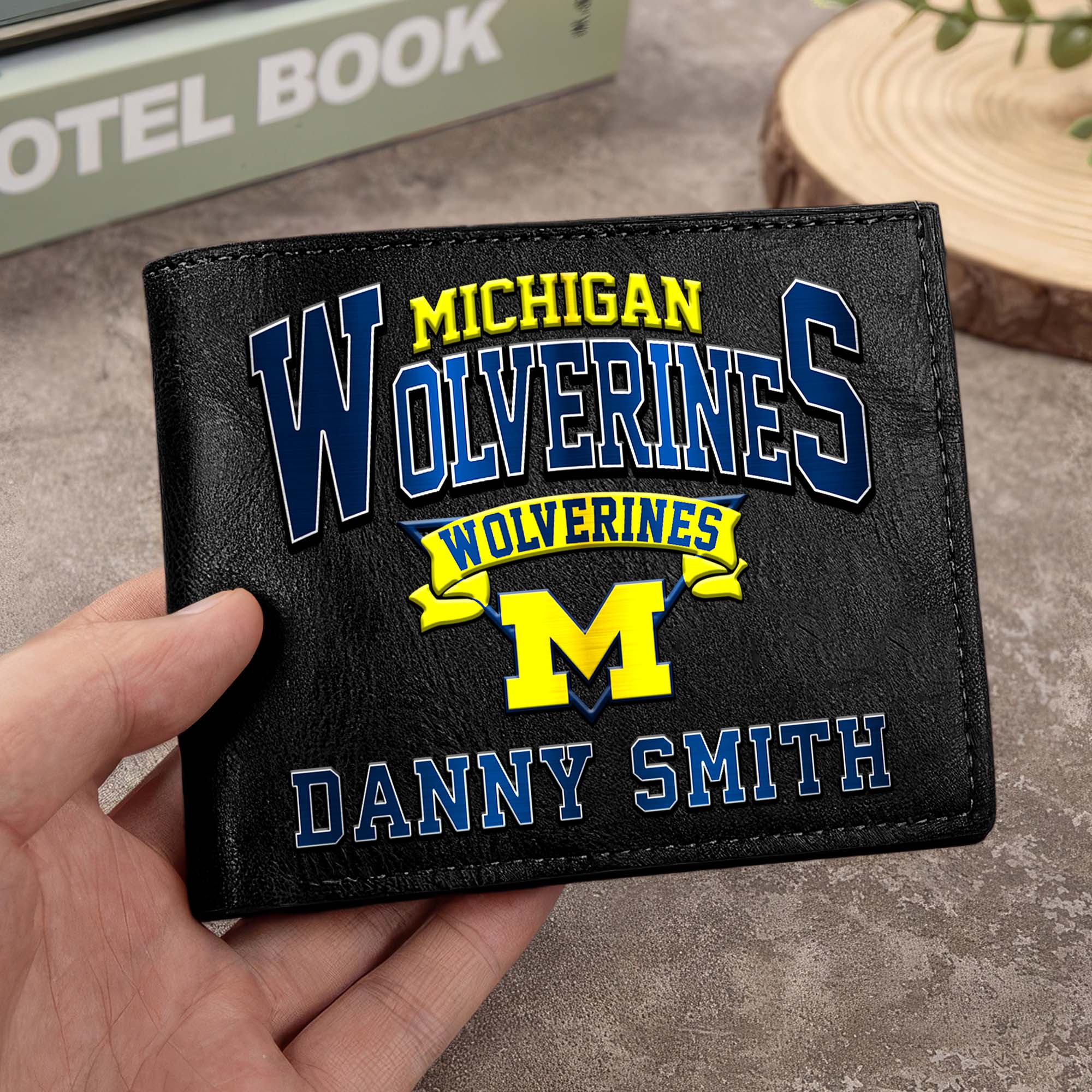 Michigan Wolverines Men Wallet Custom Your Name, Football Team Men Wallet For Fans, Gifts For Football Lovers EHIVM-02261050