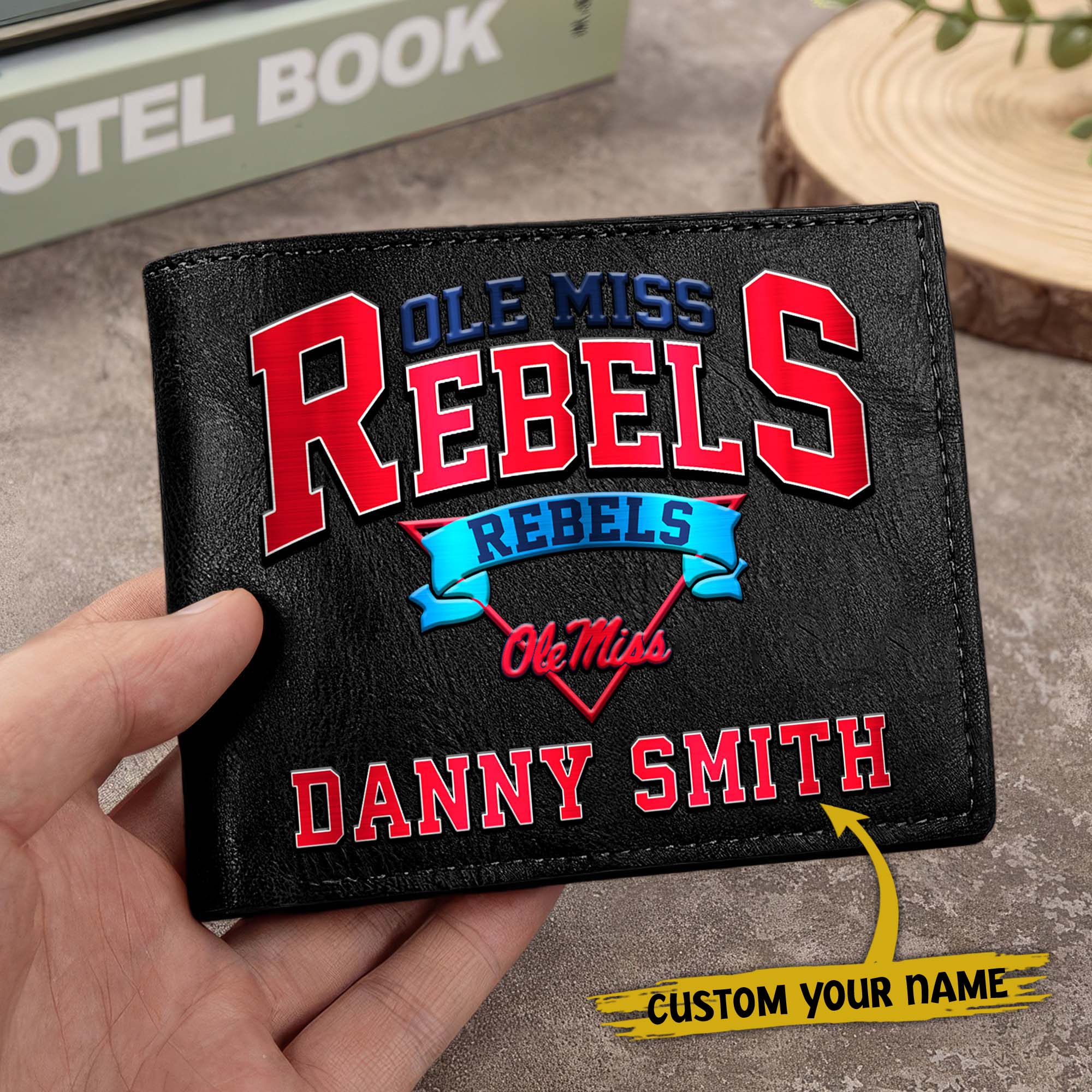 Alternative view of Ole Miss Rebels Men Wallet Custom Your Name, Football Team Men Wallet For Fans, Gifts For Football Lovers EHIVM-02261050