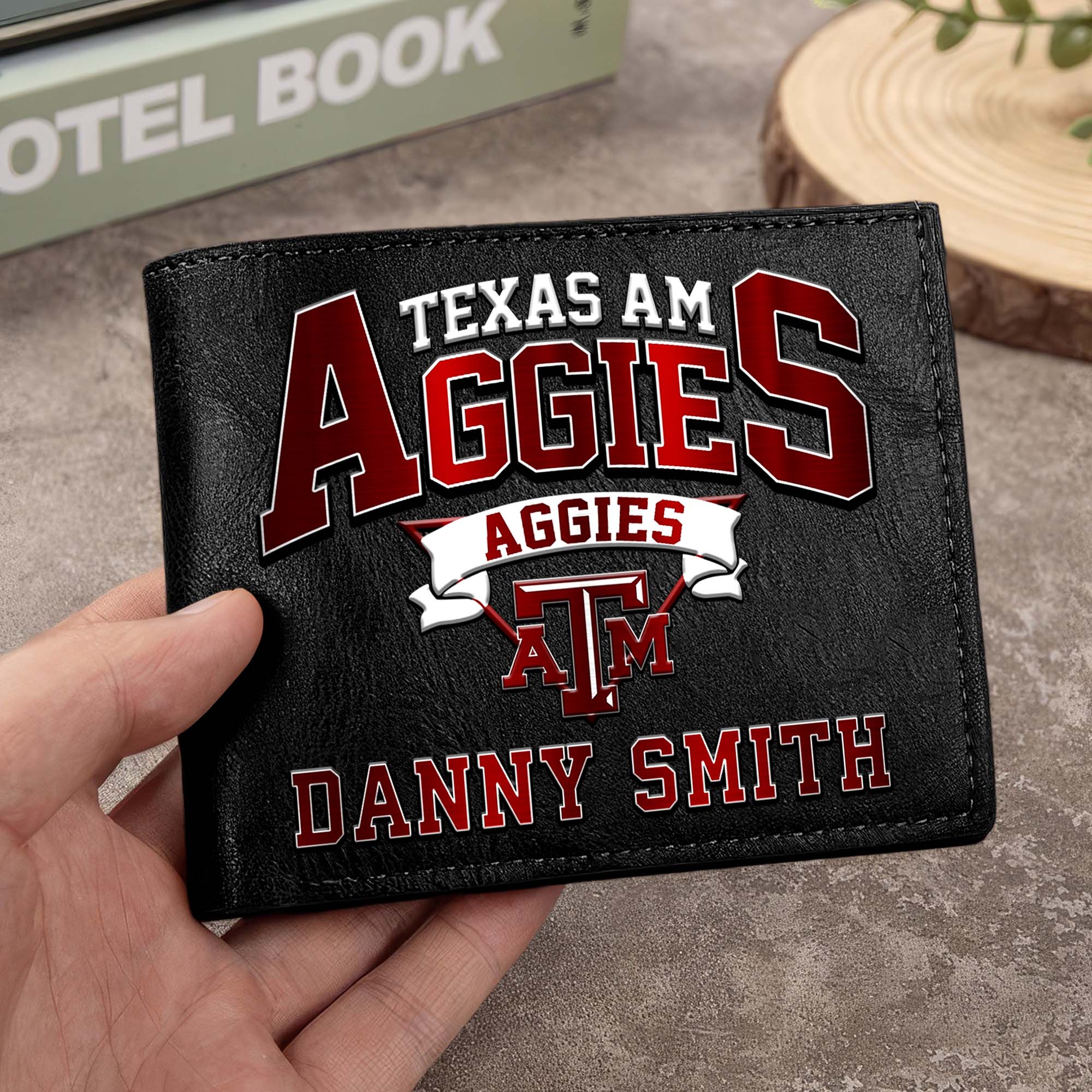 Texas A&M Aggies Men Wallet Custom Your Name, Football Team Men Wallet For Fans, Gifts For Football Lovers EHIVM-02261050