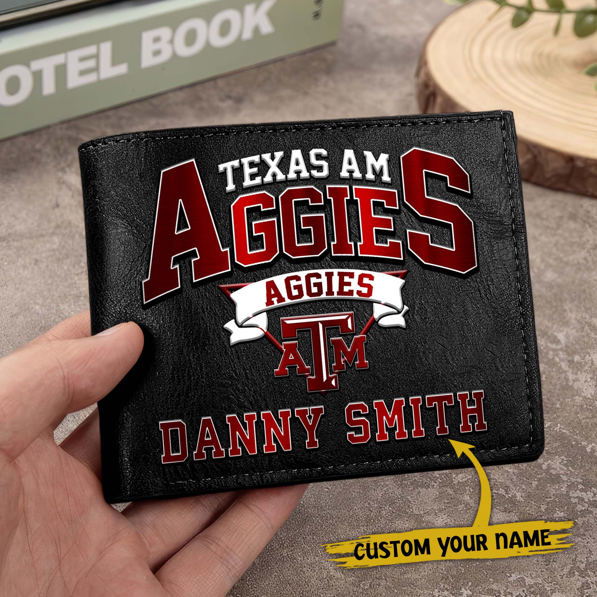 Alternative view of Texas A&M Aggies Men Wallet Custom Your Name, Football Team Men Wallet For Fans, Gifts For Football Lovers EHIVM-02261050