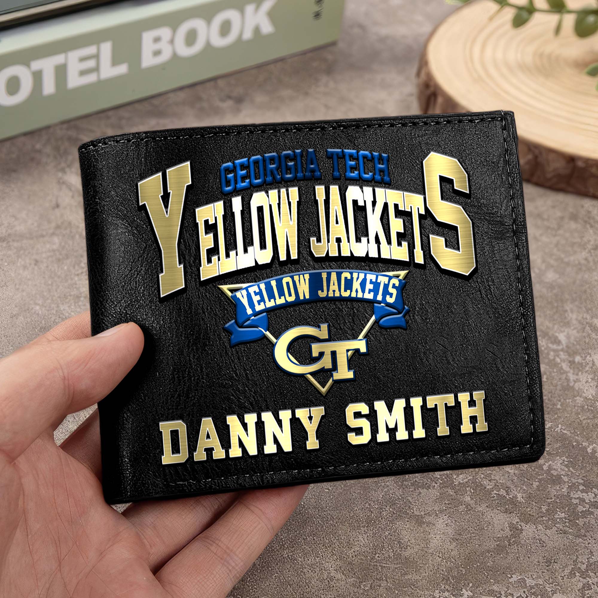 Georgia Tech Yellow Jackets Men Wallet Custom Your Name, Football Team Men Wallet For Fans, Gifts For Football Lovers EHIVM-02261050
