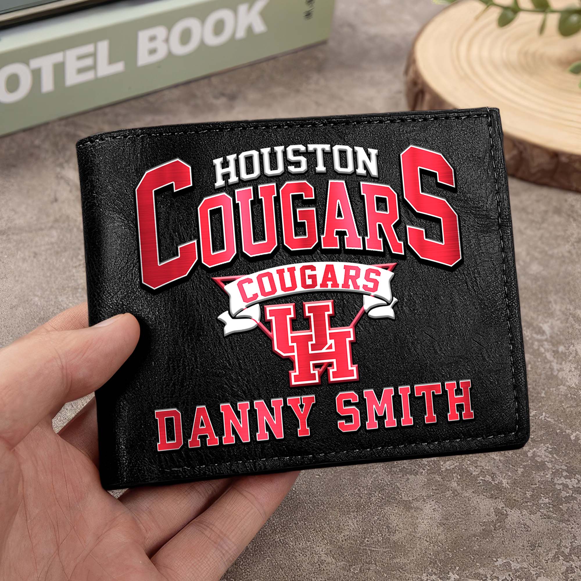 Houston Cougars Men Wallet Custom Your Name, Football Team Men Wallet For Fans, Gifts For Football Lovers EHIVM-02261050