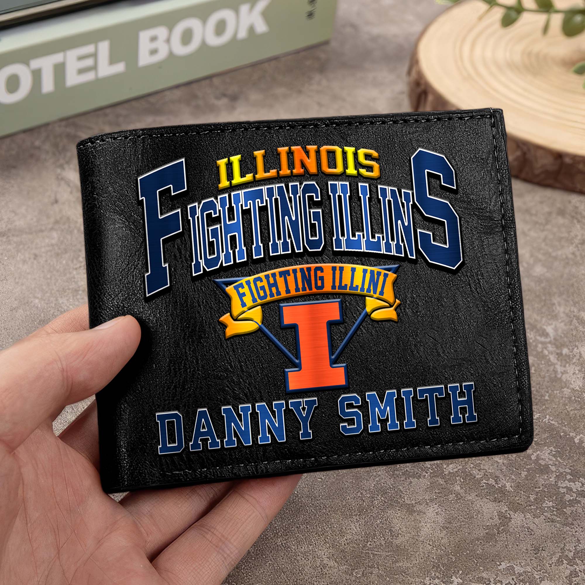Illinois Fighting Illini Men Wallet Custom Your Name, Football Team Men Wallet For Fans, Gifts For Football Lovers EHIVM-02261050