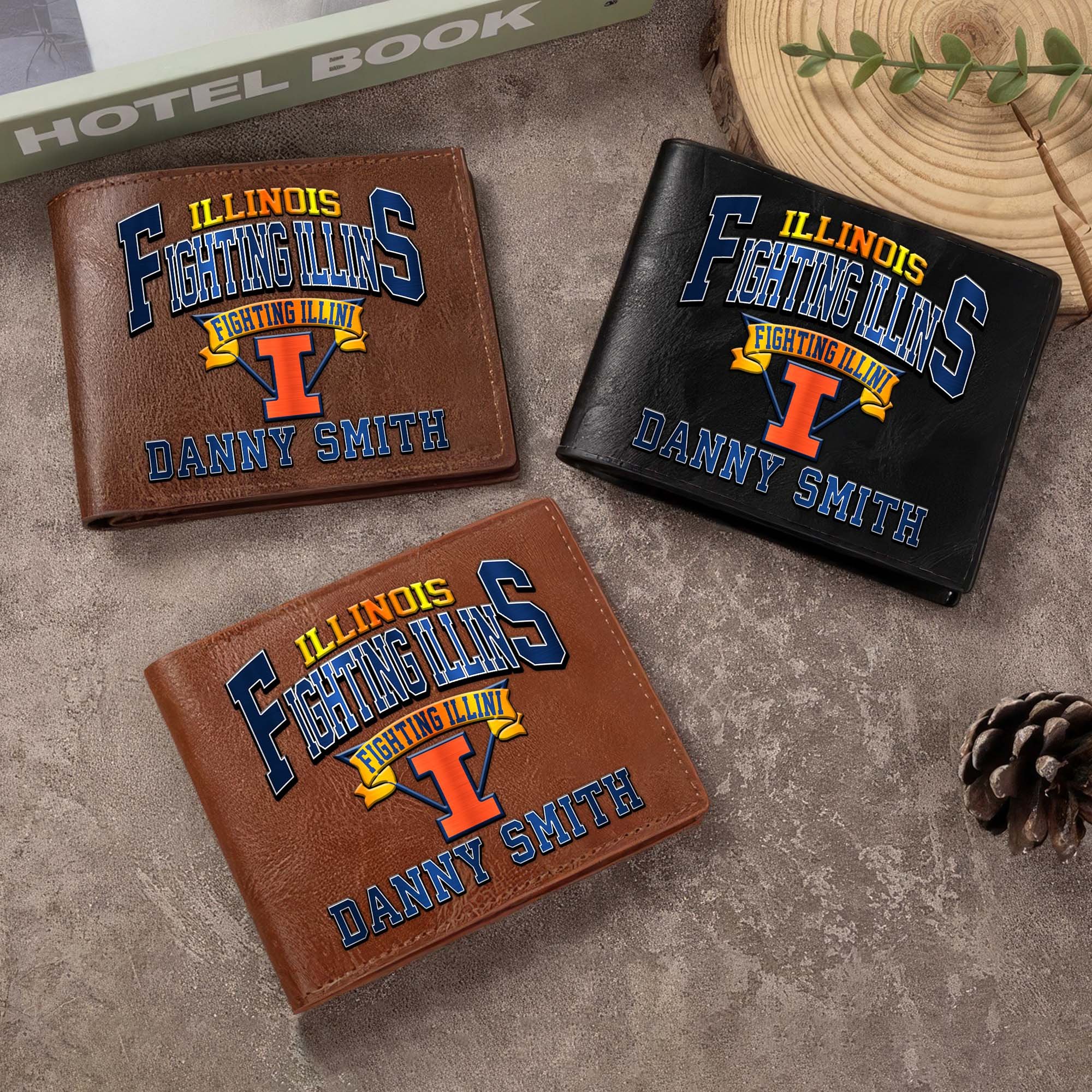 Illinois Fighting Illini Men Wallet Custom Your Name, Football Team Men Wallet For Fans, Gifts For Football Lovers EHIVM-02261050 - Image 3
