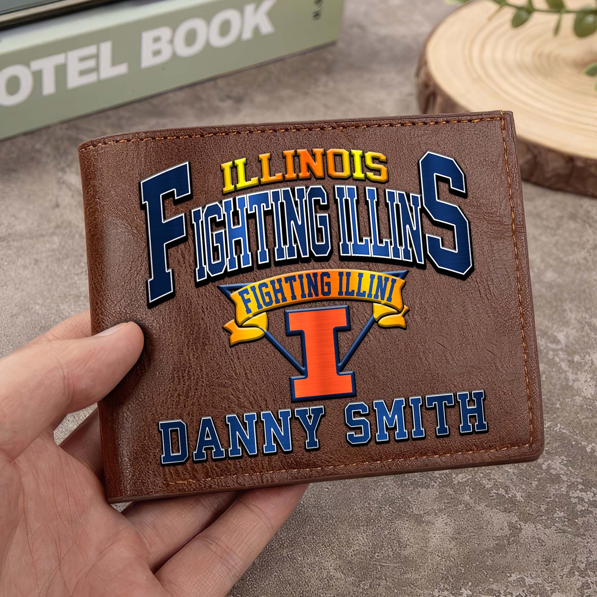 Illinois Fighting Illini Men Wallet Custom Your Name, Football Team Men Wallet For Fans, Gifts For Football Lovers EHIVM-02261050 - Image 4