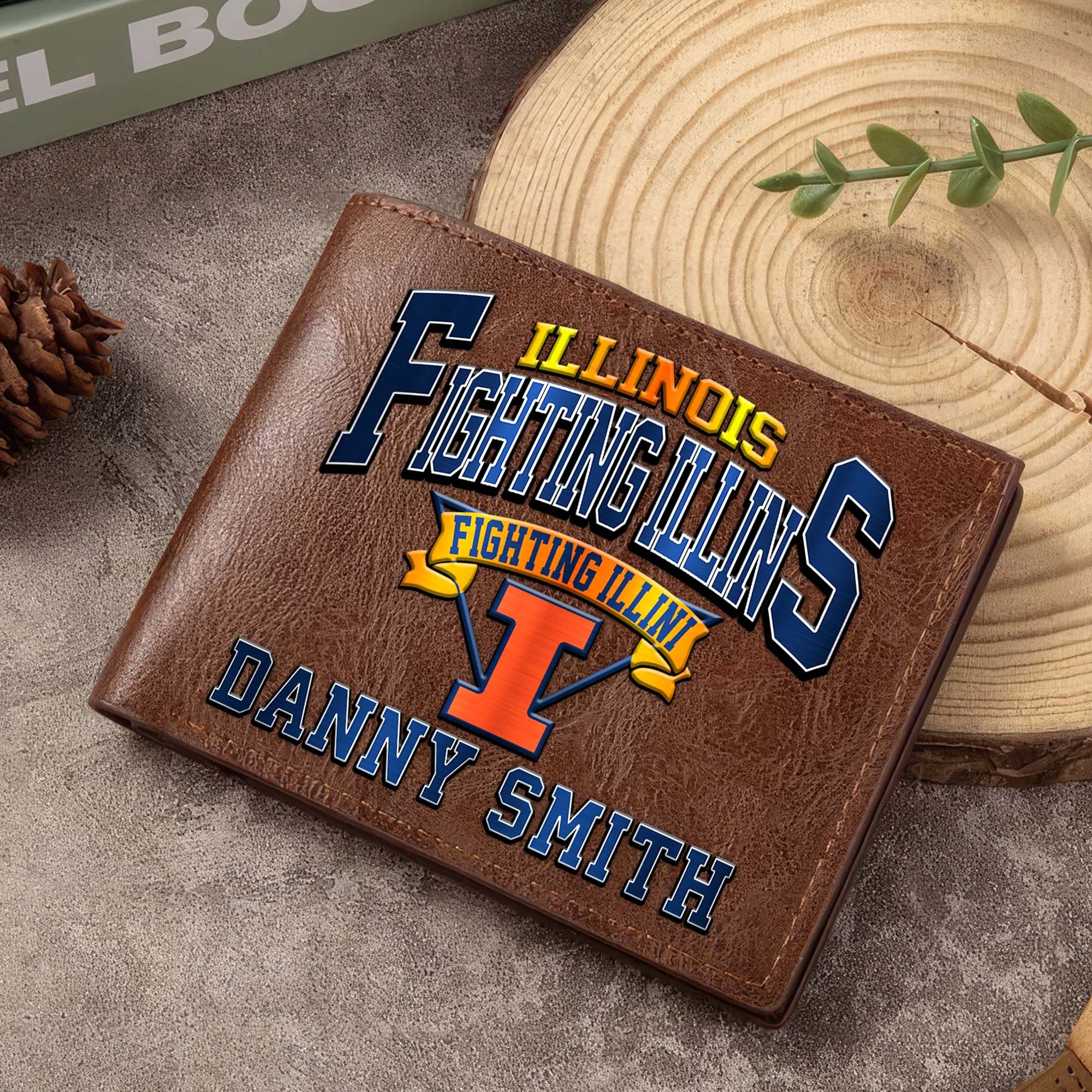 Illinois Fighting Illini Men Wallet Custom Your Name, Football Team Men Wallet For Fans, Gifts For Football Lovers EHIVM-02261050 - Image 6