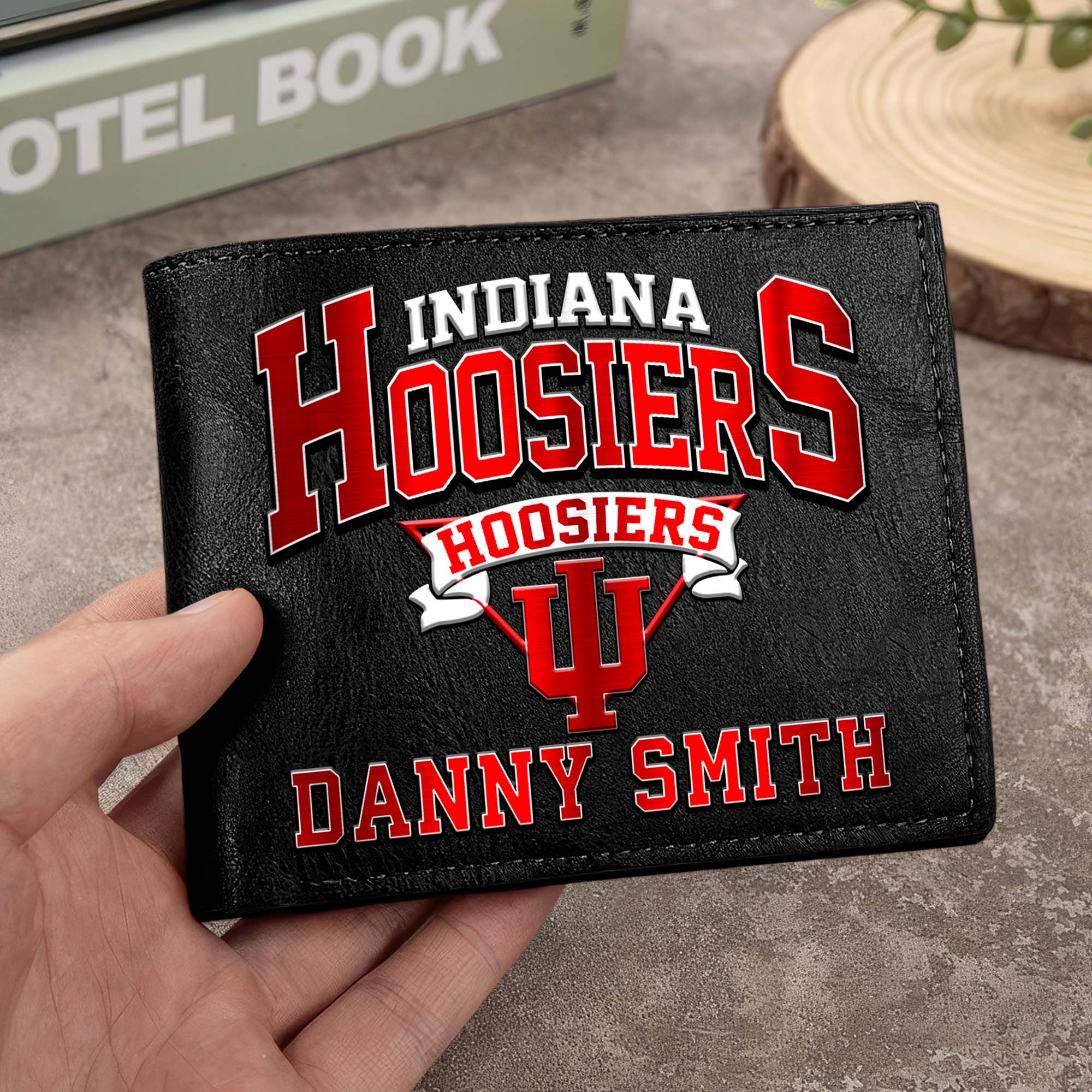 Indiana Hoosiers Men Wallet Custom Your Name, Football Team Men Wallet For Fans, Gifts For Football Lovers EHIVM-02261050