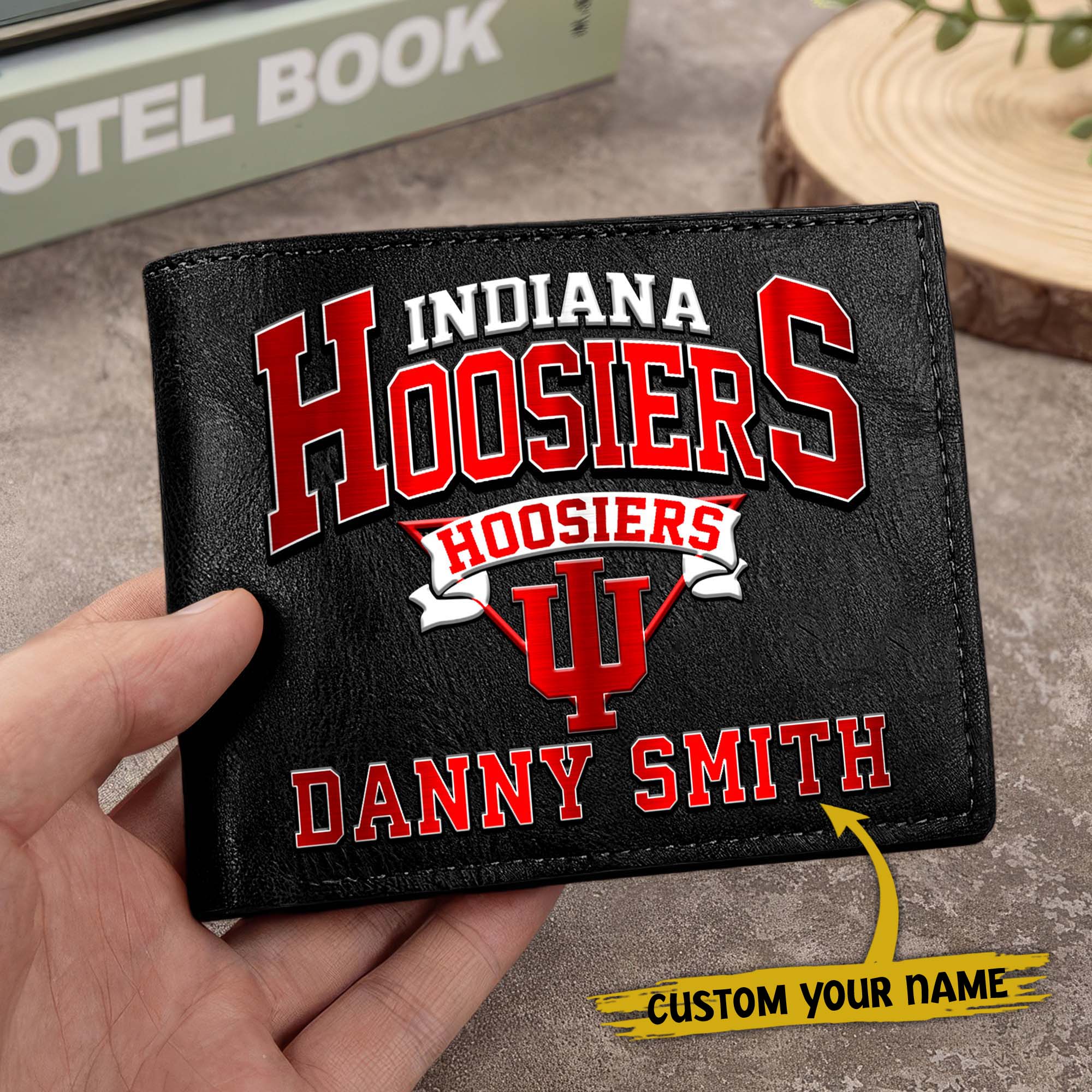 Alternative view of Indiana Hoosiers Men Wallet Custom Your Name, Football Team Men Wallet For Fans, Gifts For Football Lovers EHIVM-02261050