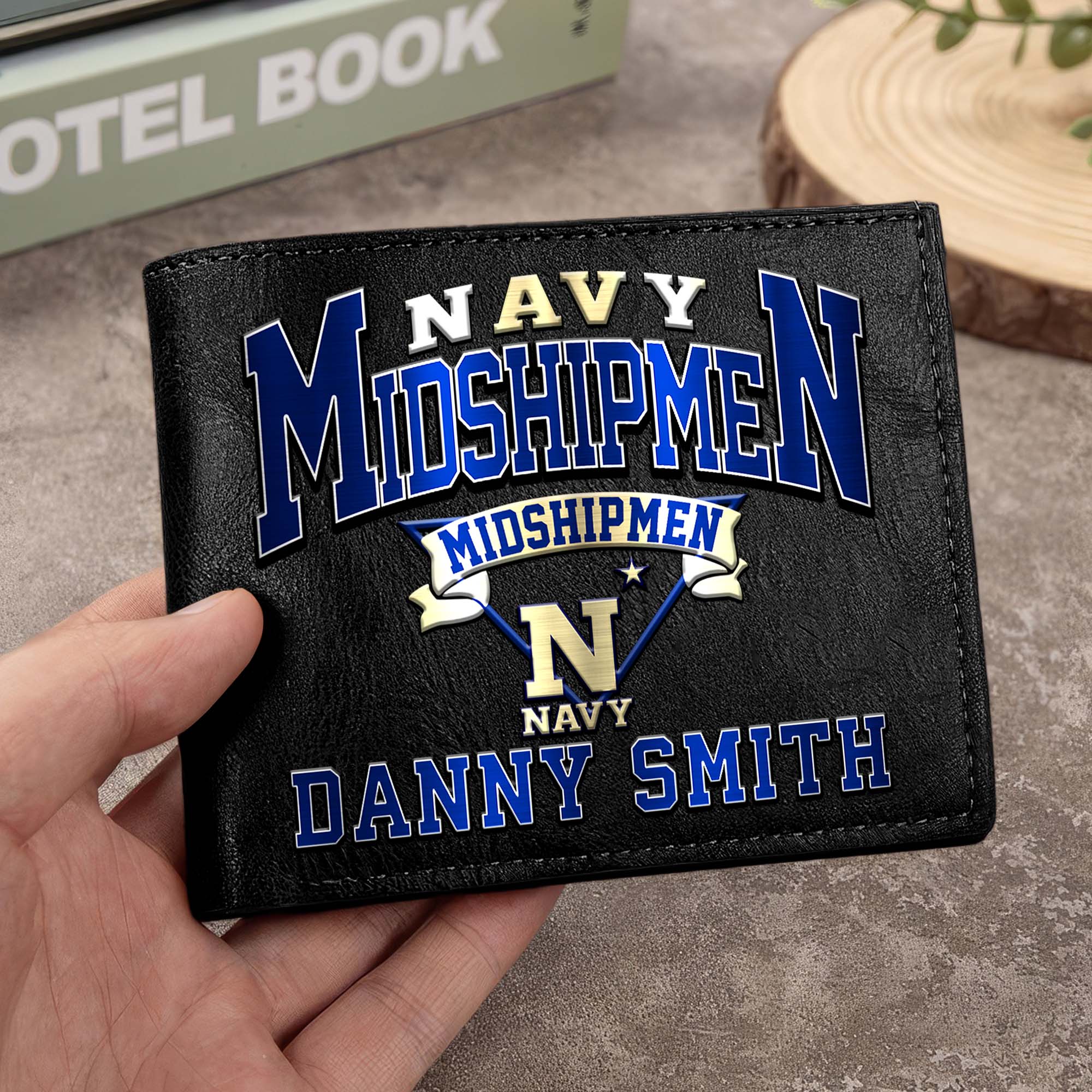 Navy Midshipmen Men Wallet Custom Your Name, Football Team Men Wallet For Fans, Gifts For Football Lovers EHIVM-02261050