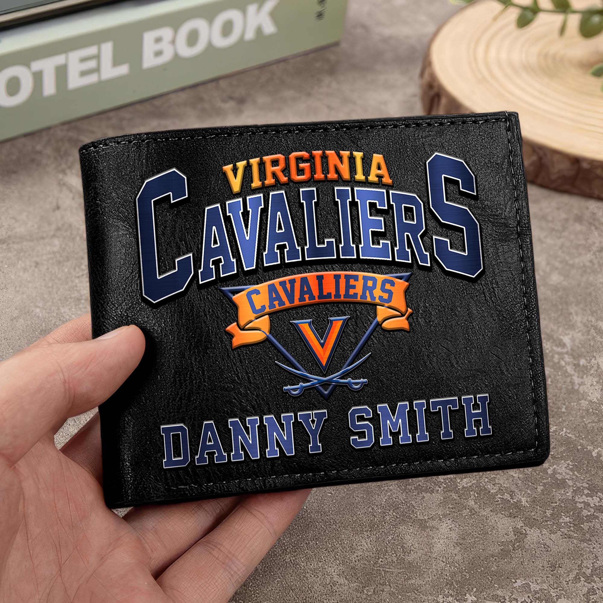 Virginia Cavaliers Men Wallet Custom Your Name, Football Team Men Wallet For Fans, Gifts For Football Lovers EHIVM-02261050