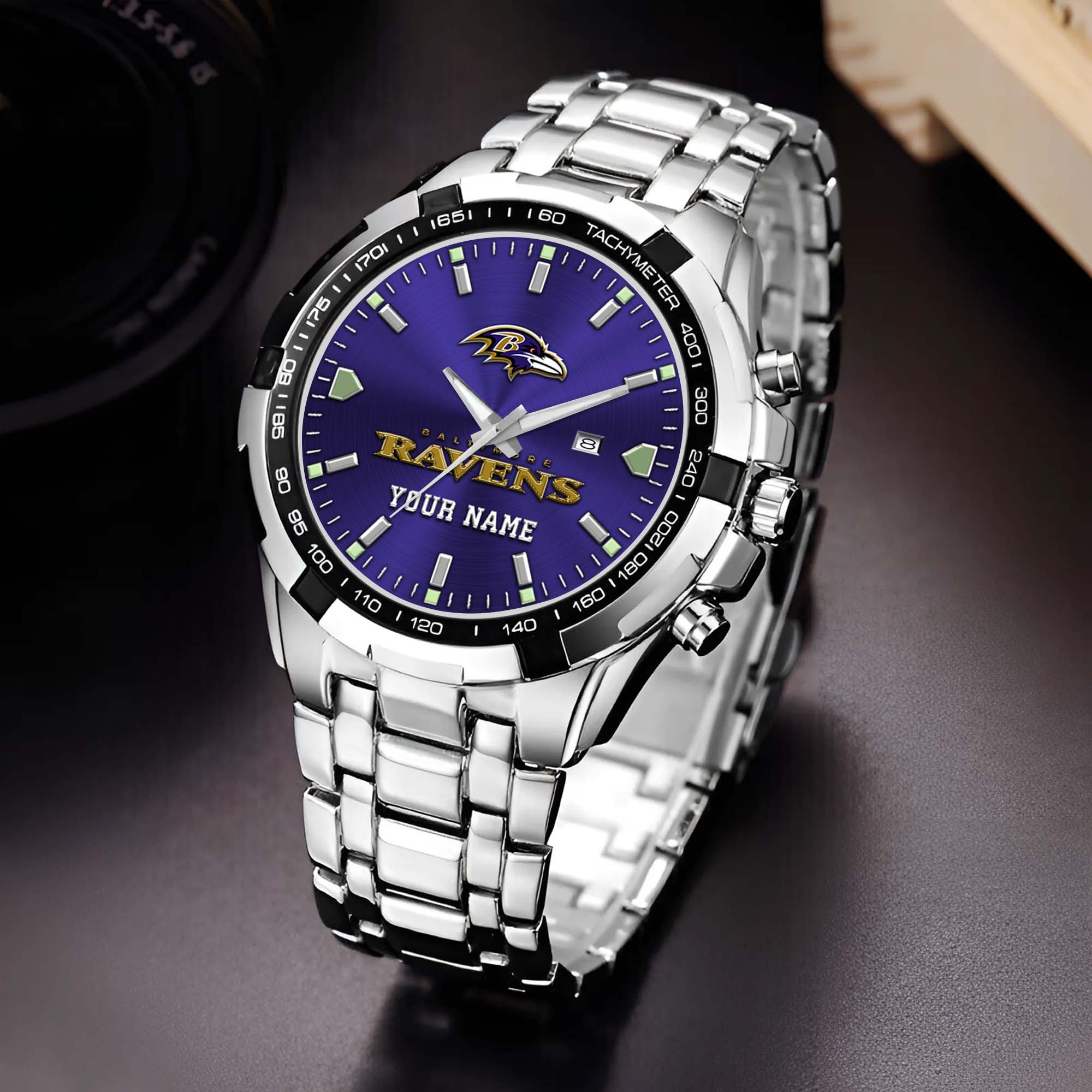 Baltimore Ravens Alloy Men Quartz Watch Custom Your Name, Sport Men Watch, FootBall Fan Gifts EHIVM-0213860