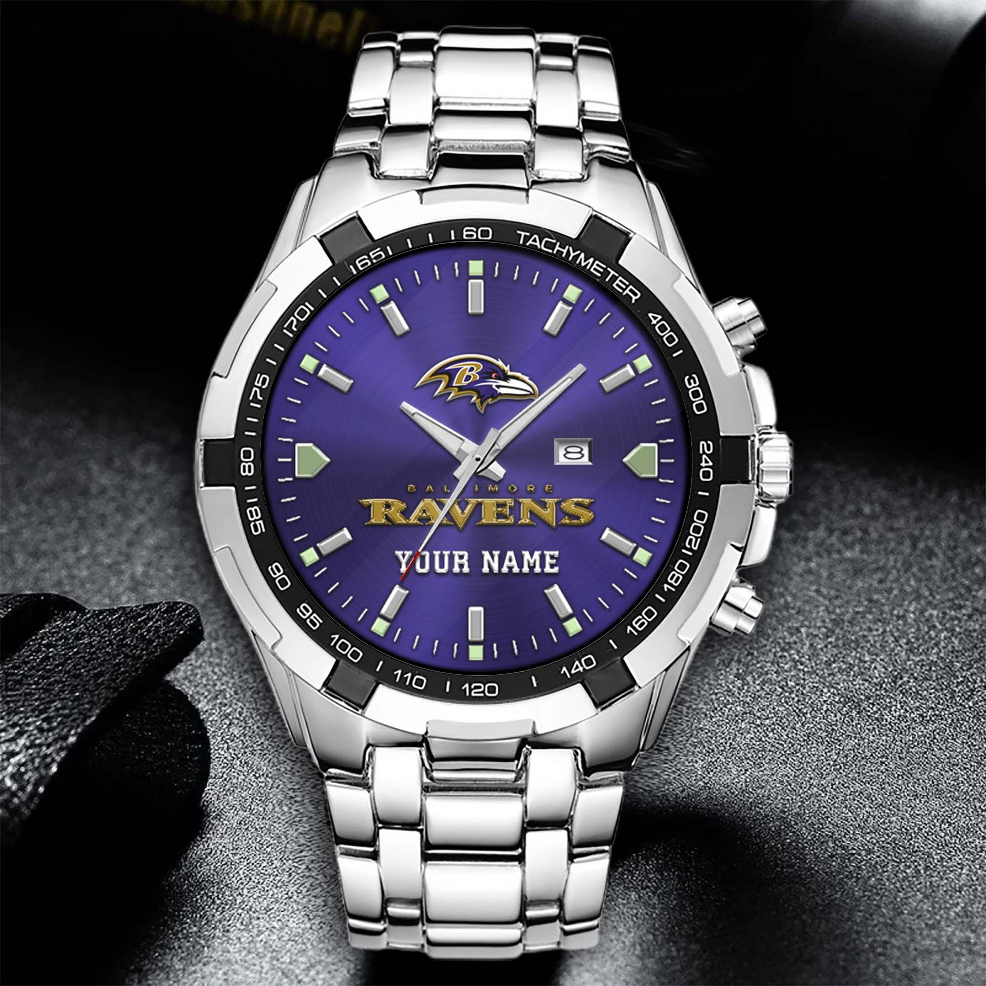 Alternative view of Baltimore Ravens Alloy Men Quartz Watch Custom Your Name, Sport Men Watch, FootBall Fan Gifts EHIVM-0213860