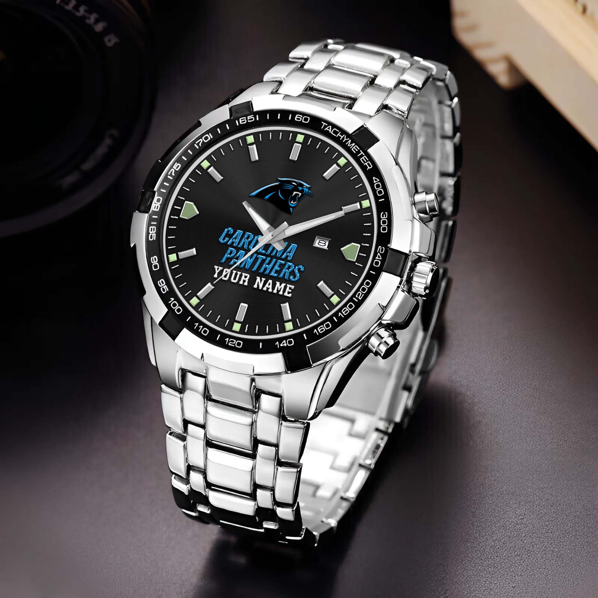 Carolina Panthers Alloy Men Quartz Watch Custom Your Name, Sport Men Watch, FootBall Fan Gifts EHIVM-0213860