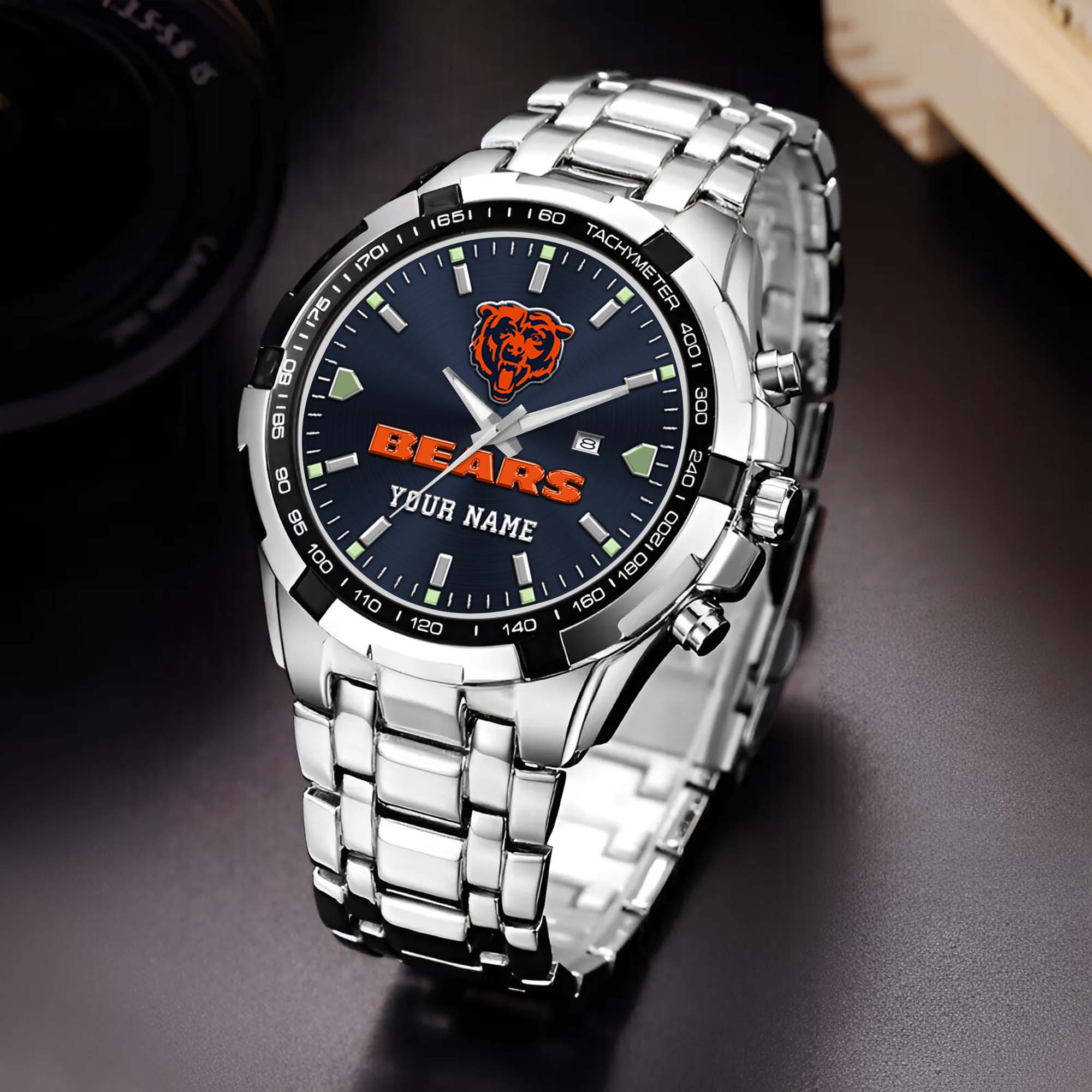 Chicago Bears Alloy Men Quartz Watch Custom Your Name, Sport Men Watch, FootBall Fan Gifts EHIVM-0213860