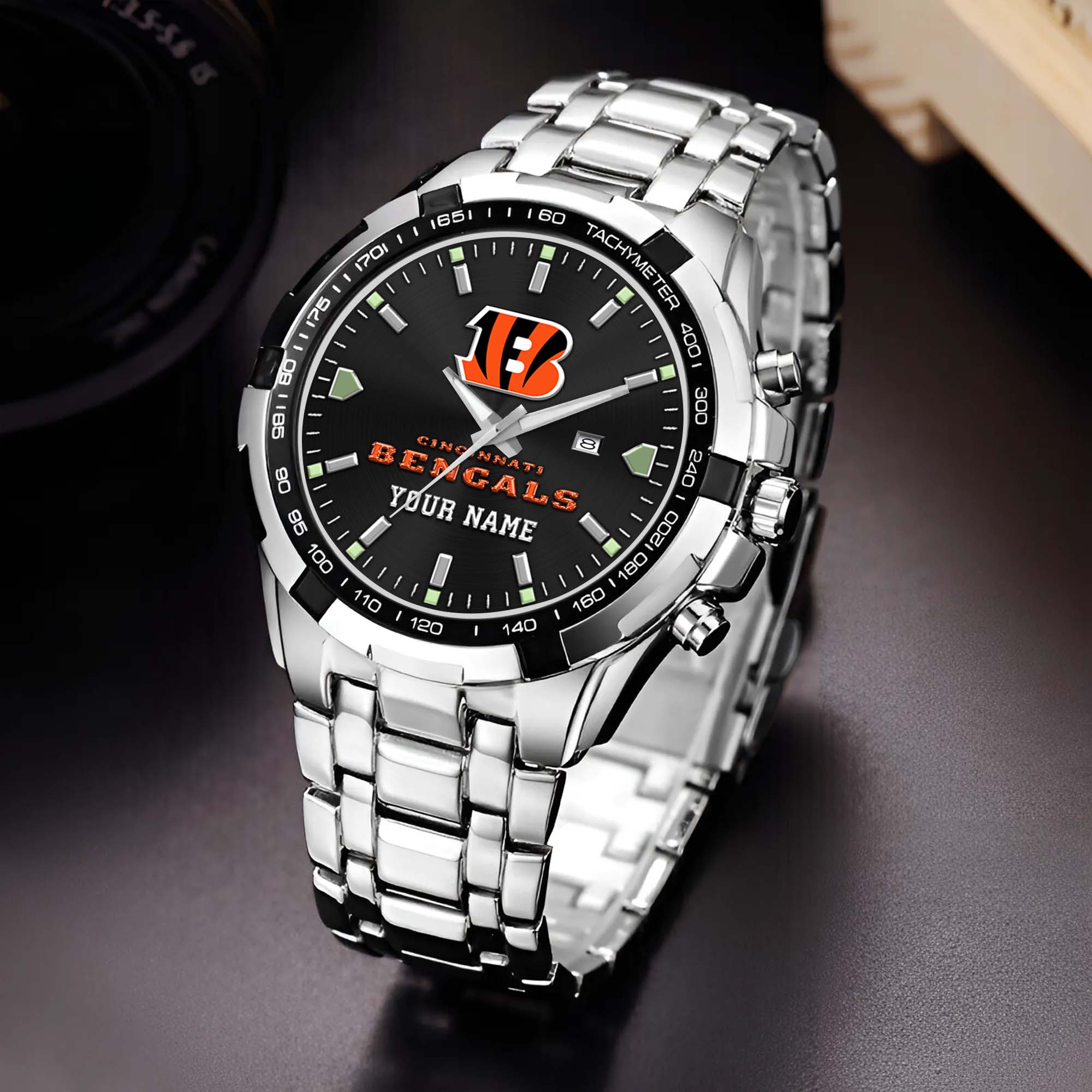 Cincinnati Bengals Alloy Men Quartz Watch Custom Your Name, Sport Men Watch, FootBall Fan Gifts EHIVM-0213860