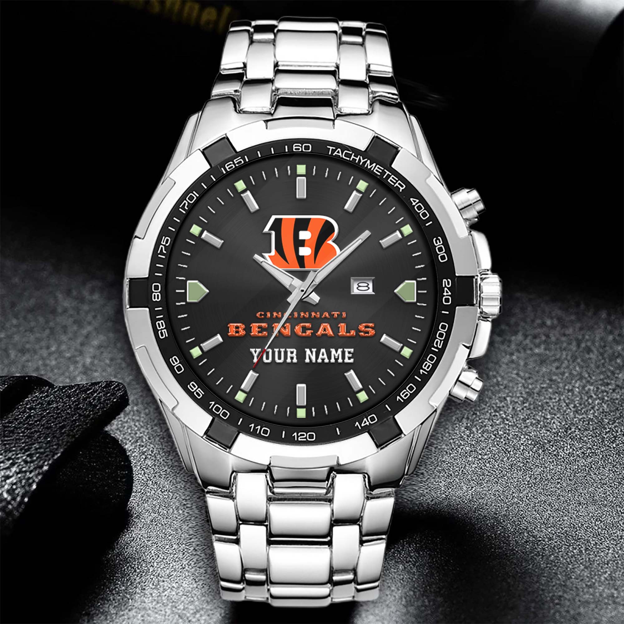 Alternative view of Cincinnati Bengals Alloy Men Quartz Watch Custom Your Name, Sport Men Watch, FootBall Fan Gifts EHIVM-0213860