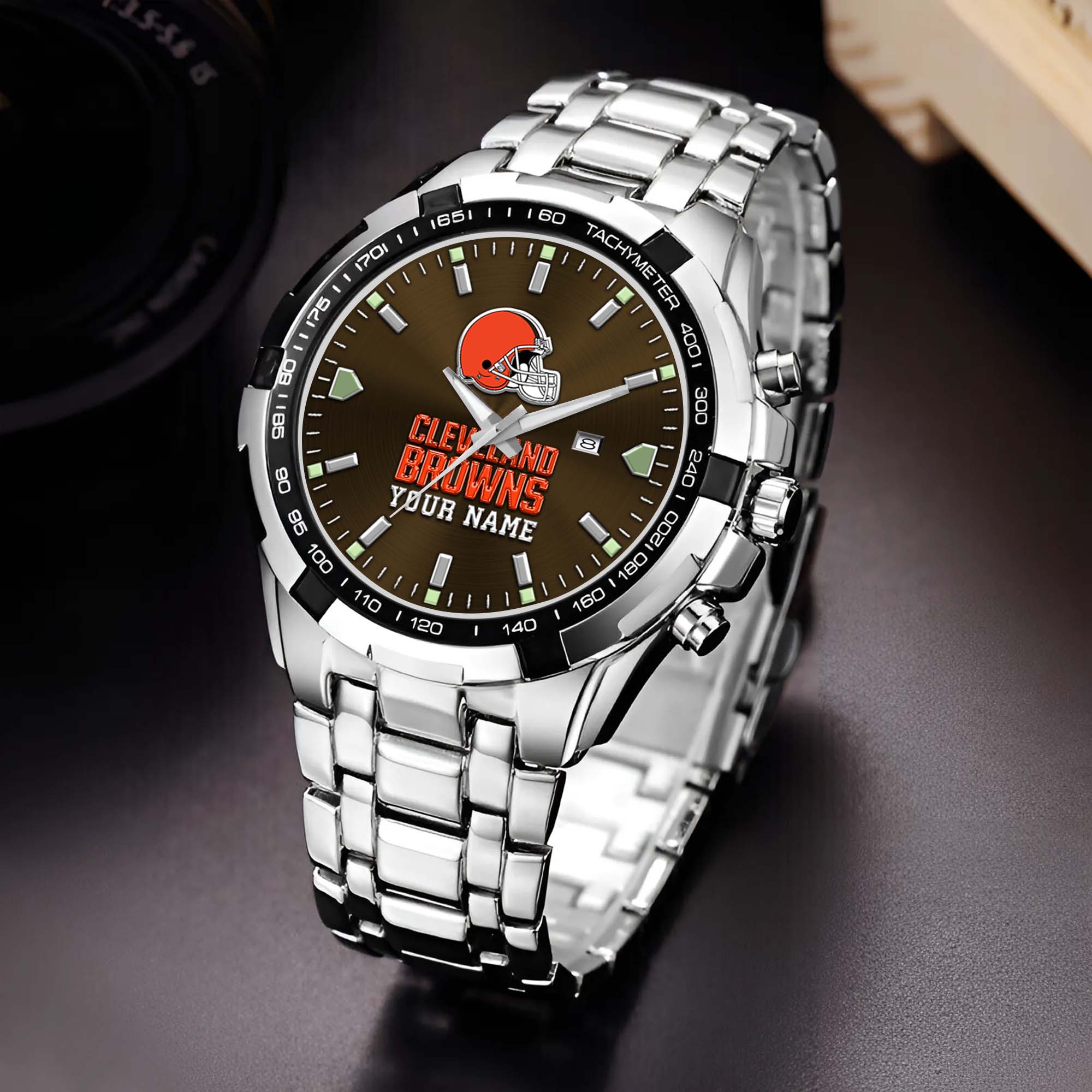 Cleveland Browns Alloy Men Quartz Watch Custom Your Name, Sport Men Watch, FootBall Fan Gifts EHIVM-0213860
