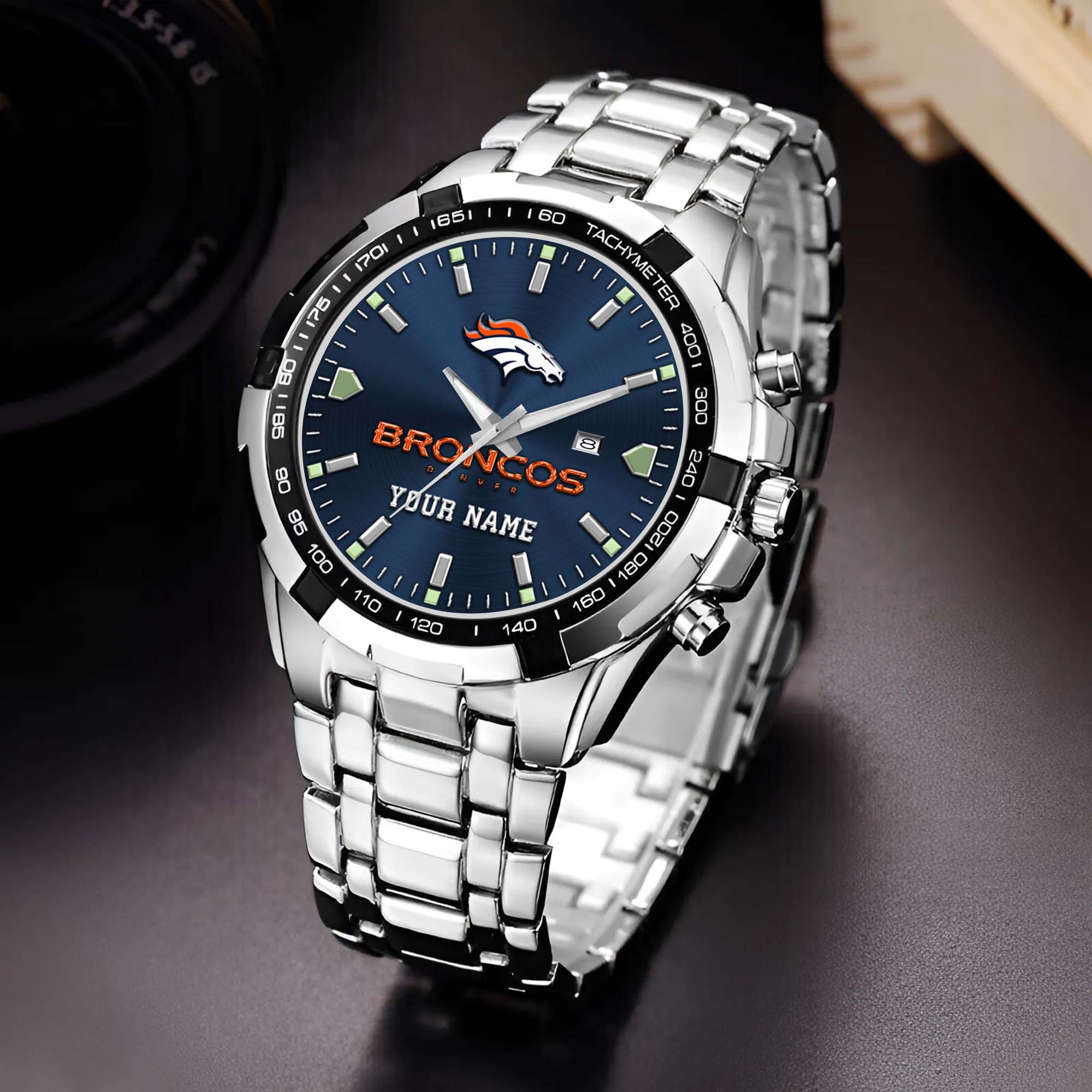 Denver Broncos Alloy Men Quartz Watch Custom Your Name, Sport Men Watch, FootBall Fan Gifts EHIVM-0213860