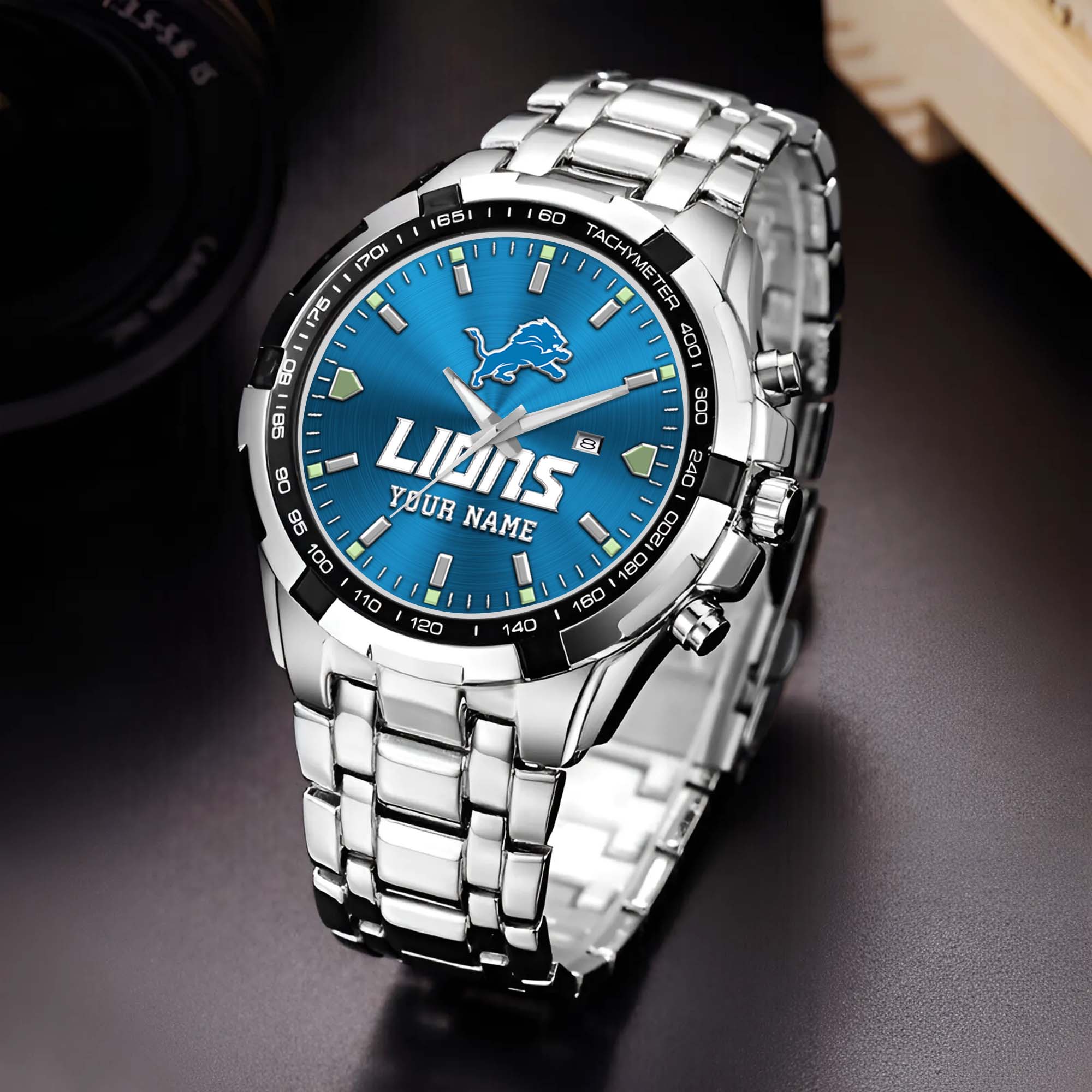 Detroit Lions Alloy Men Quartz Watch Custom Your Name, Sport Men Watch, FootBall Fan Gifts EHIVM-0213860