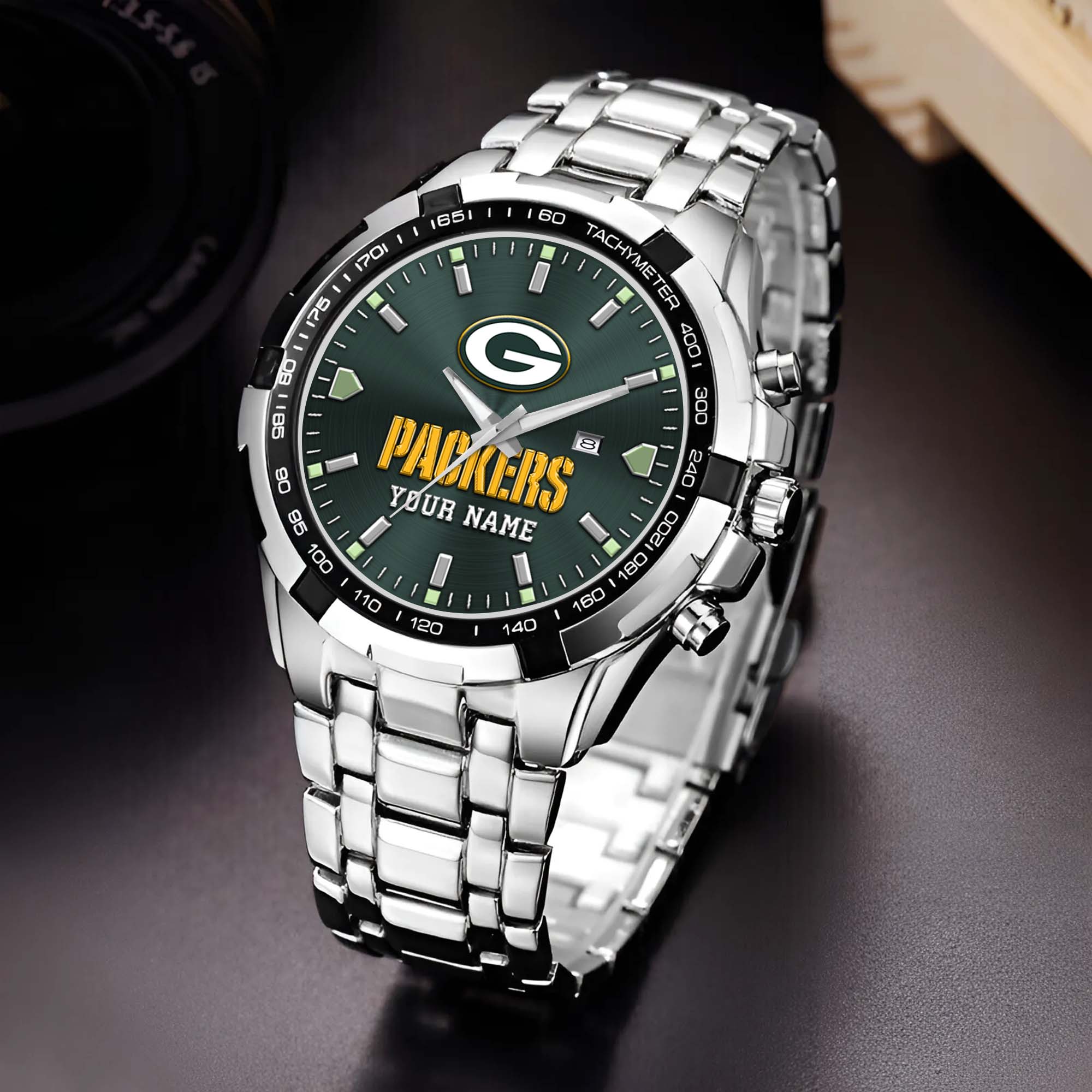 Green Bay Packers Alloy Men Quartz Watch Custom Your Name, Sport Men Watch, FootBall Fan Gifts EHIVM-0213860