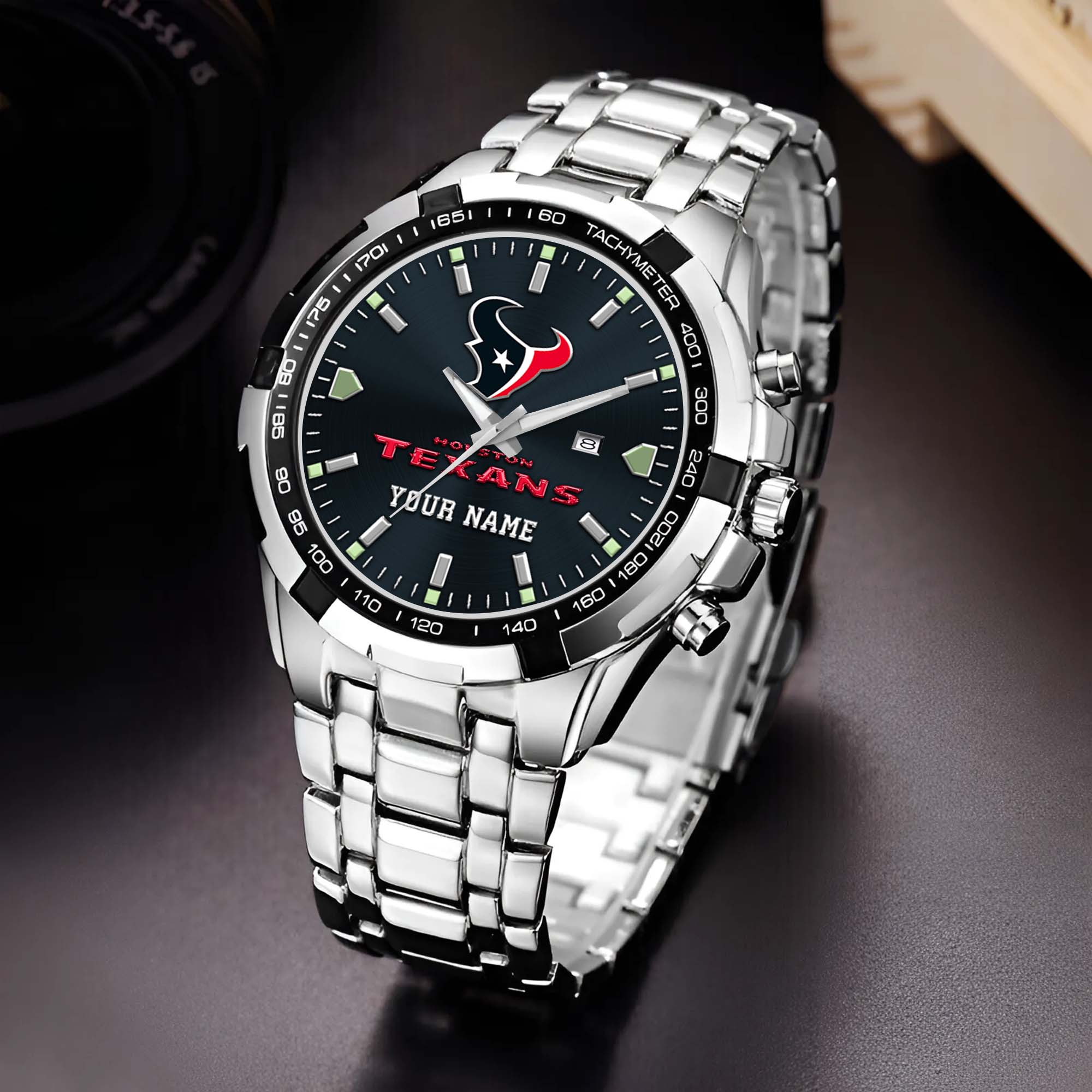 Houston Texans Alloy Men Quartz Watch Custom Your Name, Sport Men Watch, FootBall Fan Gifts EHIVM-0213860