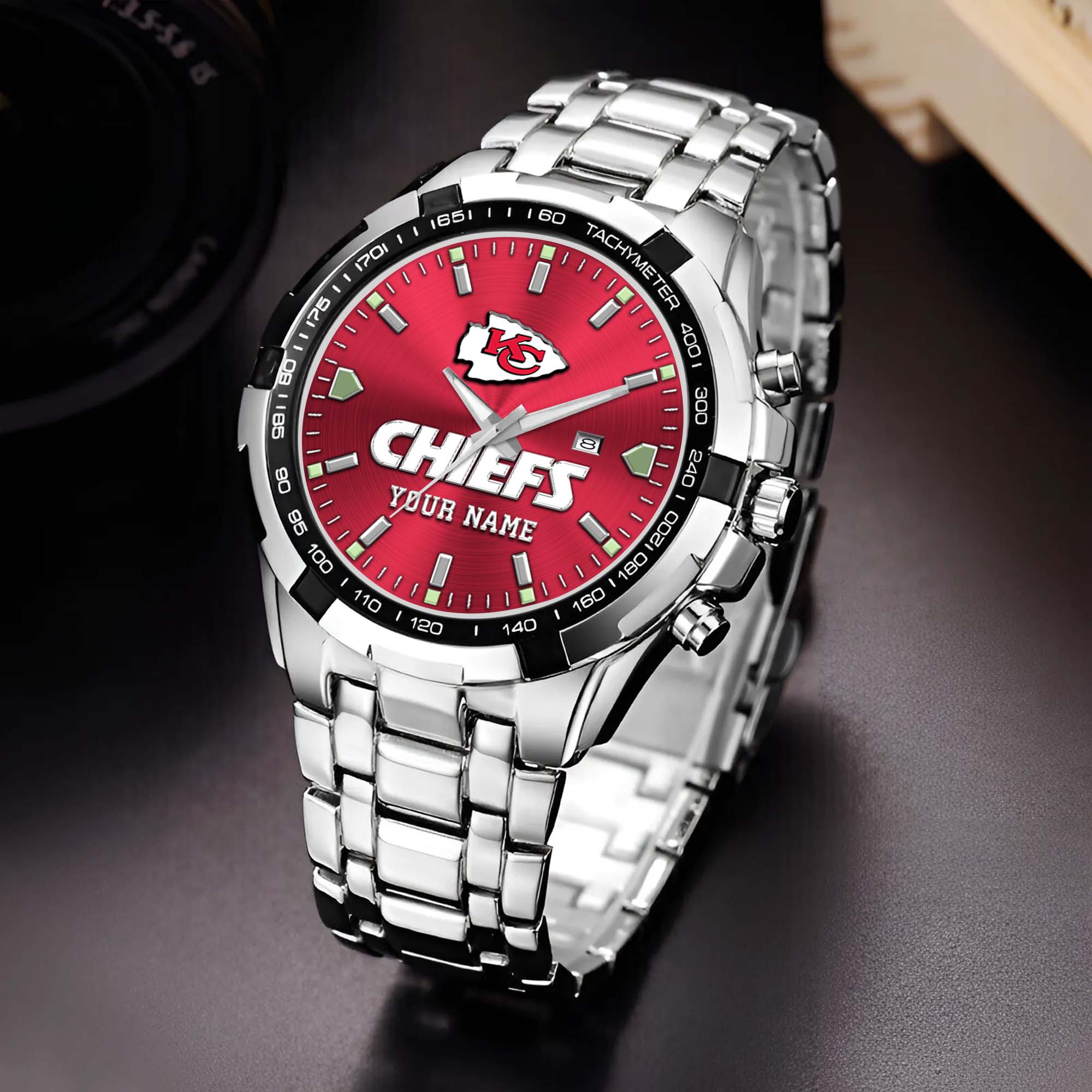 Kansas City Chiefs Alloy Men Quartz Watch Custom Your Name, Sport Men Watch, FootBall Fan Gifts EHIVM-0213860
