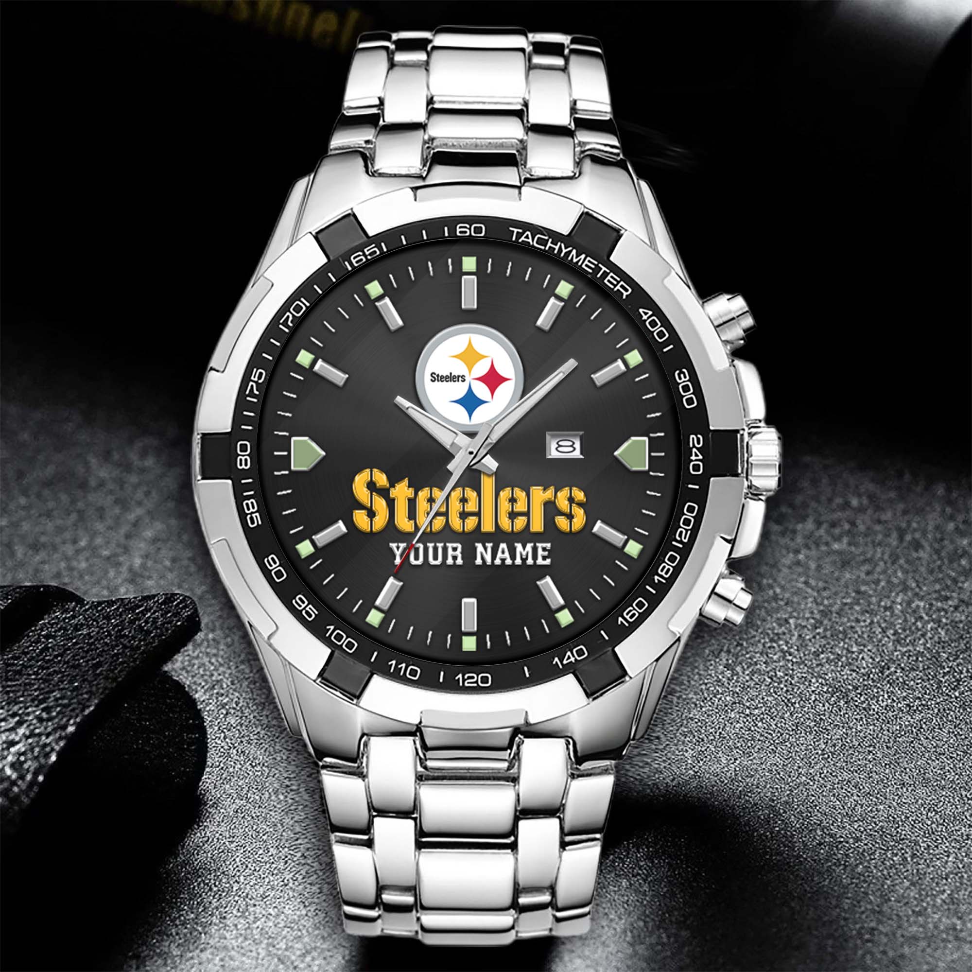 Alternative view of Pittsburgh Steelers Alloy Men Quartz Watch Custom Your Name, Sport Men Watch, FootBall Fan Gifts EHIVM-0213860