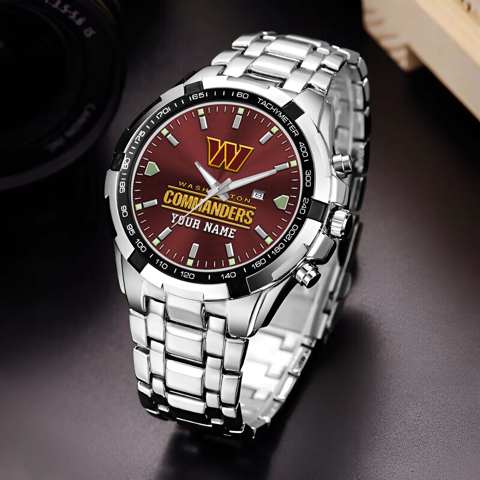Washington Commanders Alloy Men Quartz Watch Custom Your Name, Sport Men Watch, FootBall Fan Gifts EHIVM-0213860