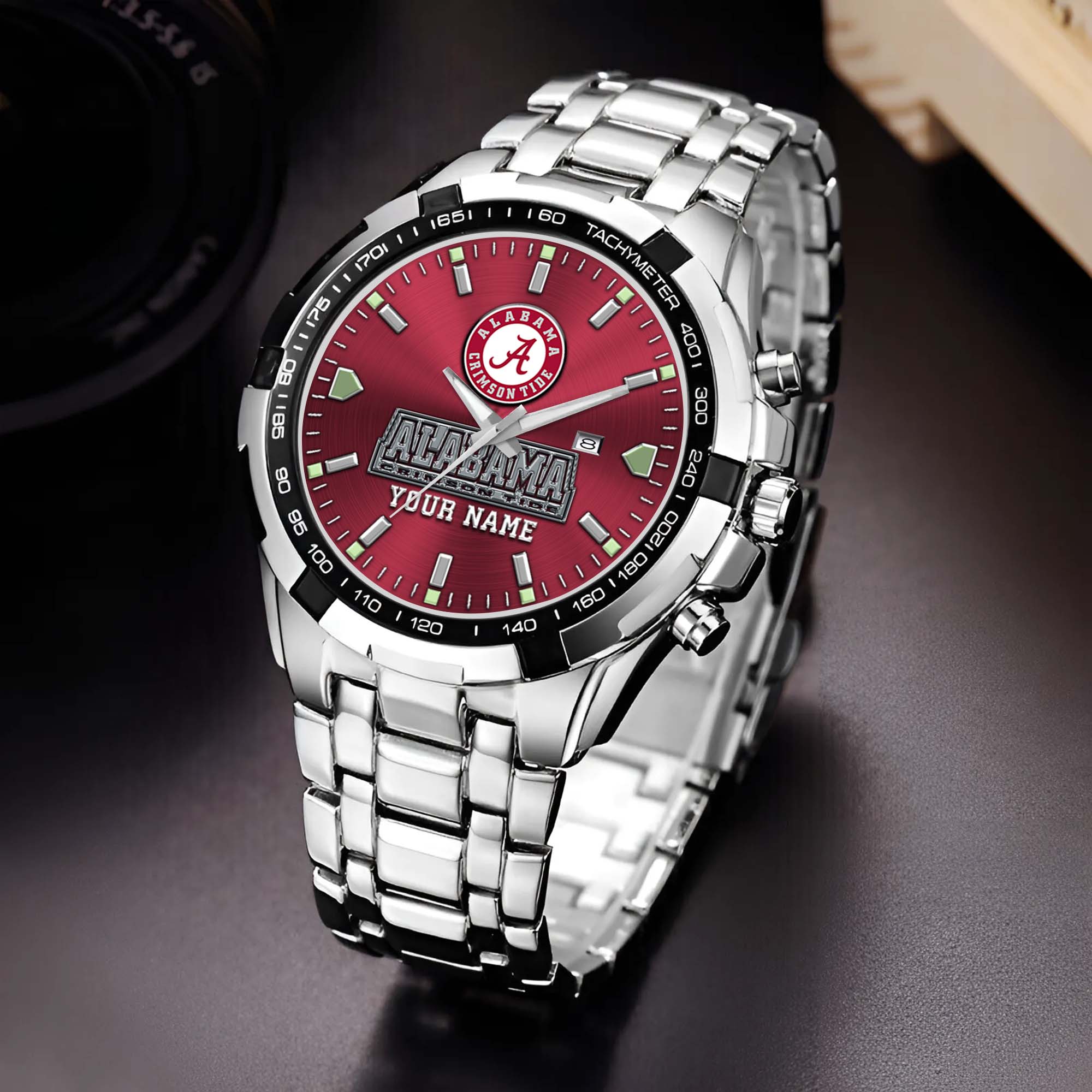 Alabama Crimson Tide Alloy Men Quartz Watch Custom Your Name, Sport Men Watch, FootBall Fan Gifts EHIVM-02261048
