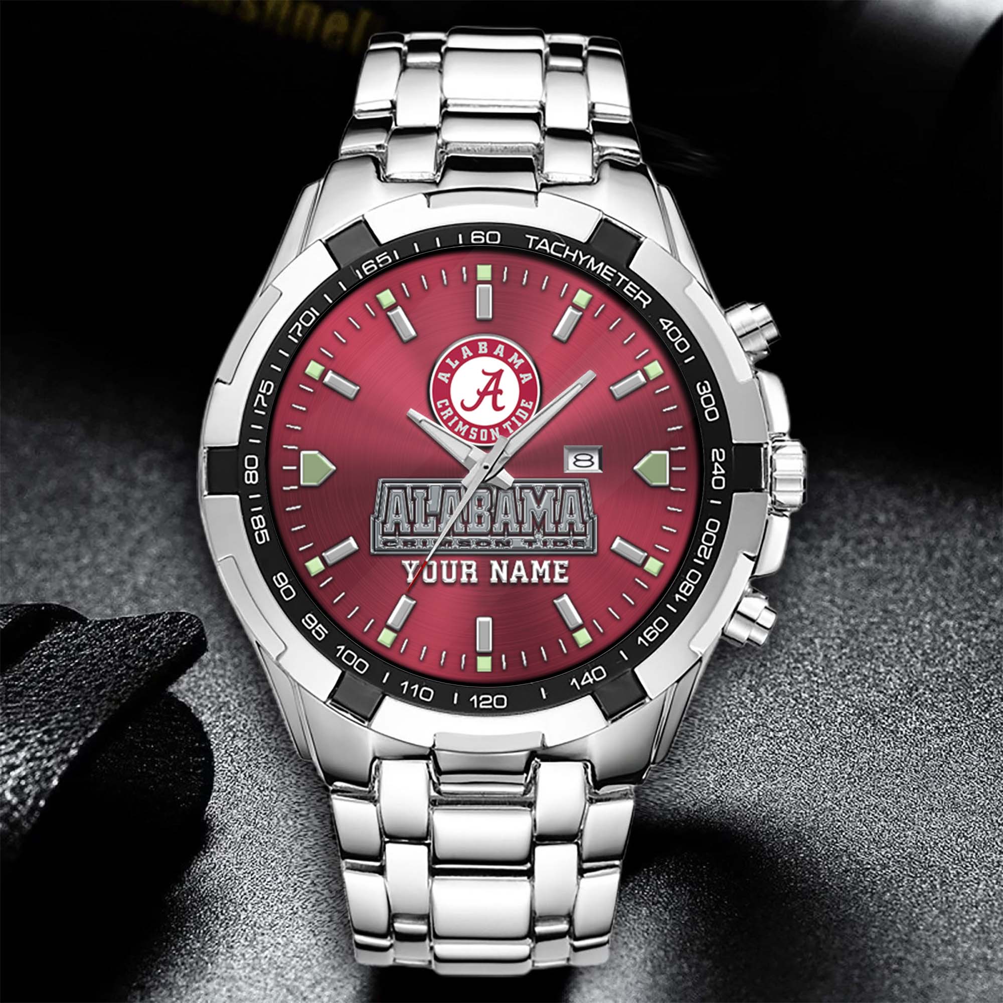 Alternative view of Alabama Crimson Tide Alloy Men Quartz Watch Custom Your Name, Sport Men Watch, FootBall Fan Gifts EHIVM-02261048