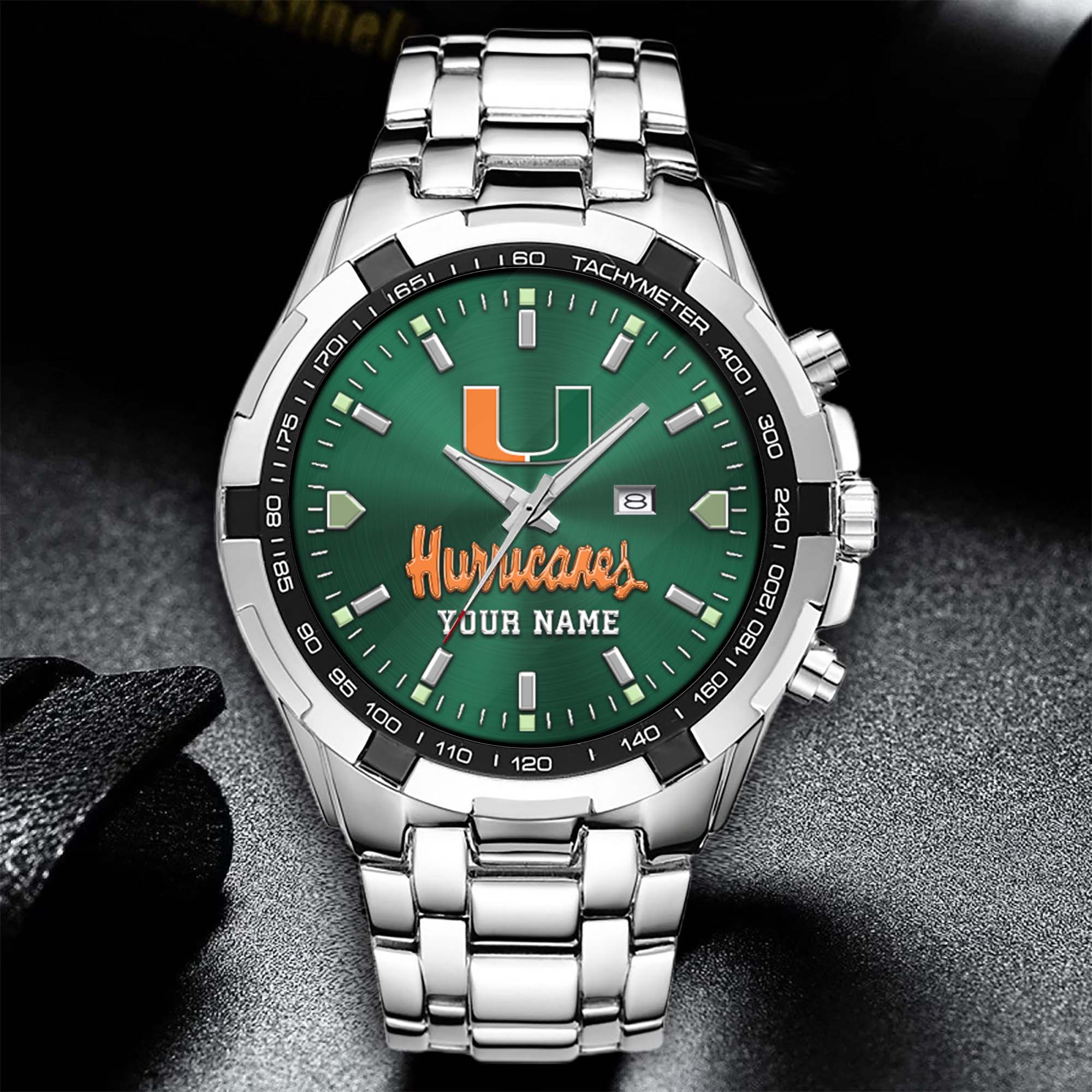 Alternative view of Miami Hurricanes Alloy Men Quartz Watch Custom Your Name, Sport Men Watch, FootBall Fan Gifts EHIVM-02261048