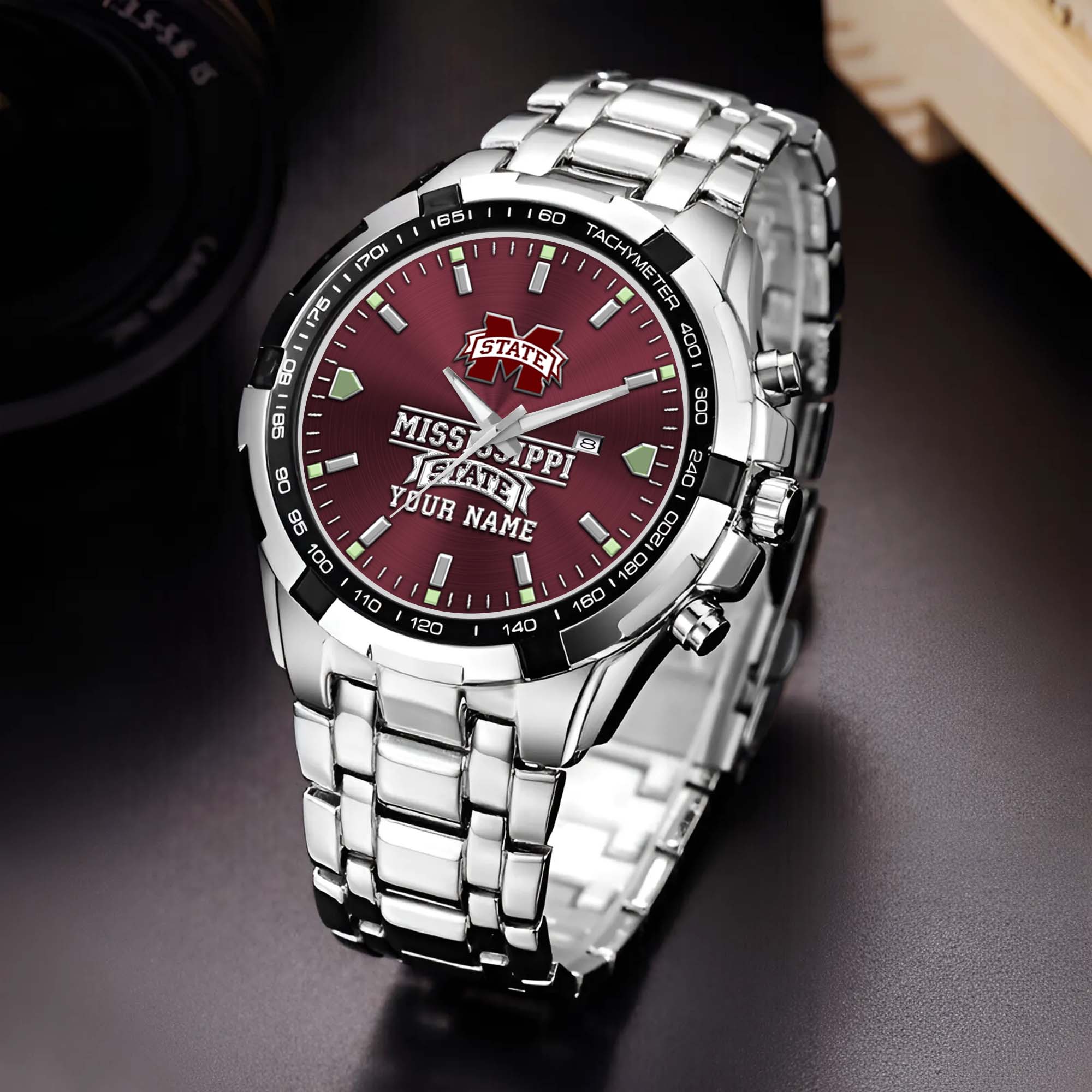 Mississippi State Bulldogs Alloy Men Quartz Watch Custom Your Name, Sport Men Watch, FootBall Fan Gifts EHIVM-02261048