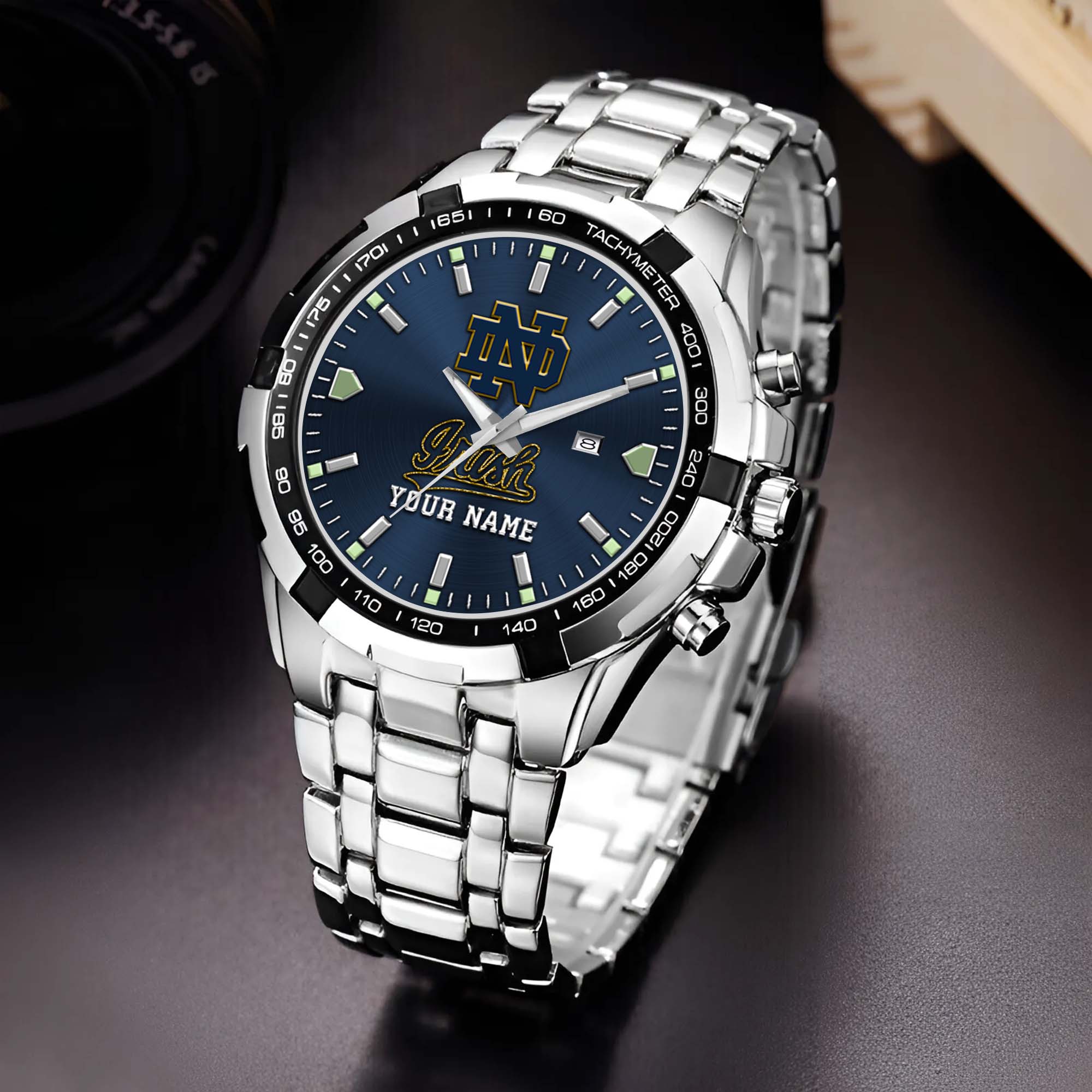 Notre Dame Fighting Irish Alloy Men Quartz Watch Custom Your Name, Sport Men Watch, FootBall Fan Gifts EHIVM-02261048
