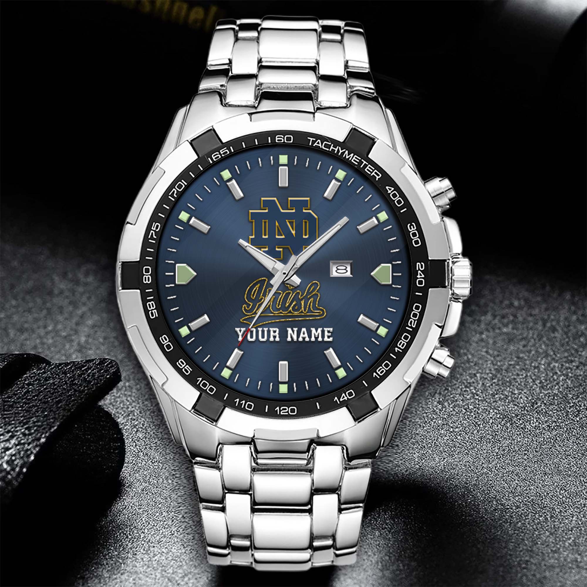 Alternative view of Notre Dame Fighting Irish Alloy Men Quartz Watch Custom Your Name, Sport Men Watch, FootBall Fan Gifts EHIVM-02261048