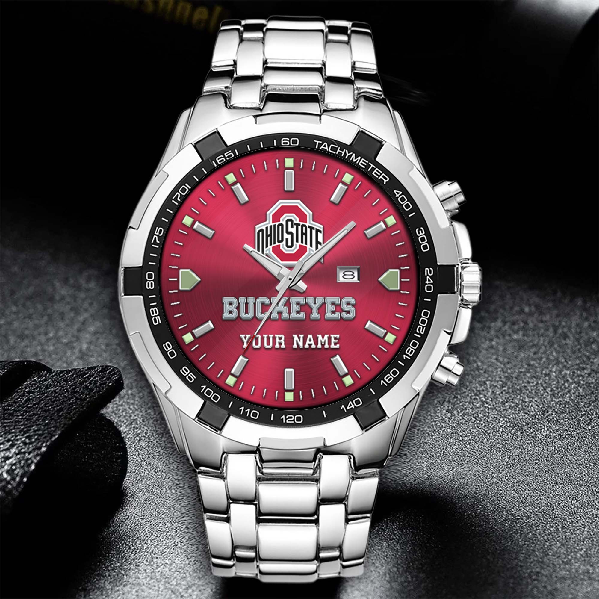Alternative view of Ohio State Buckeyes Alloy Men Quartz Watch Custom Your Name, Sport Men Watch, FootBall Fan Gifts EHIVM-02261048