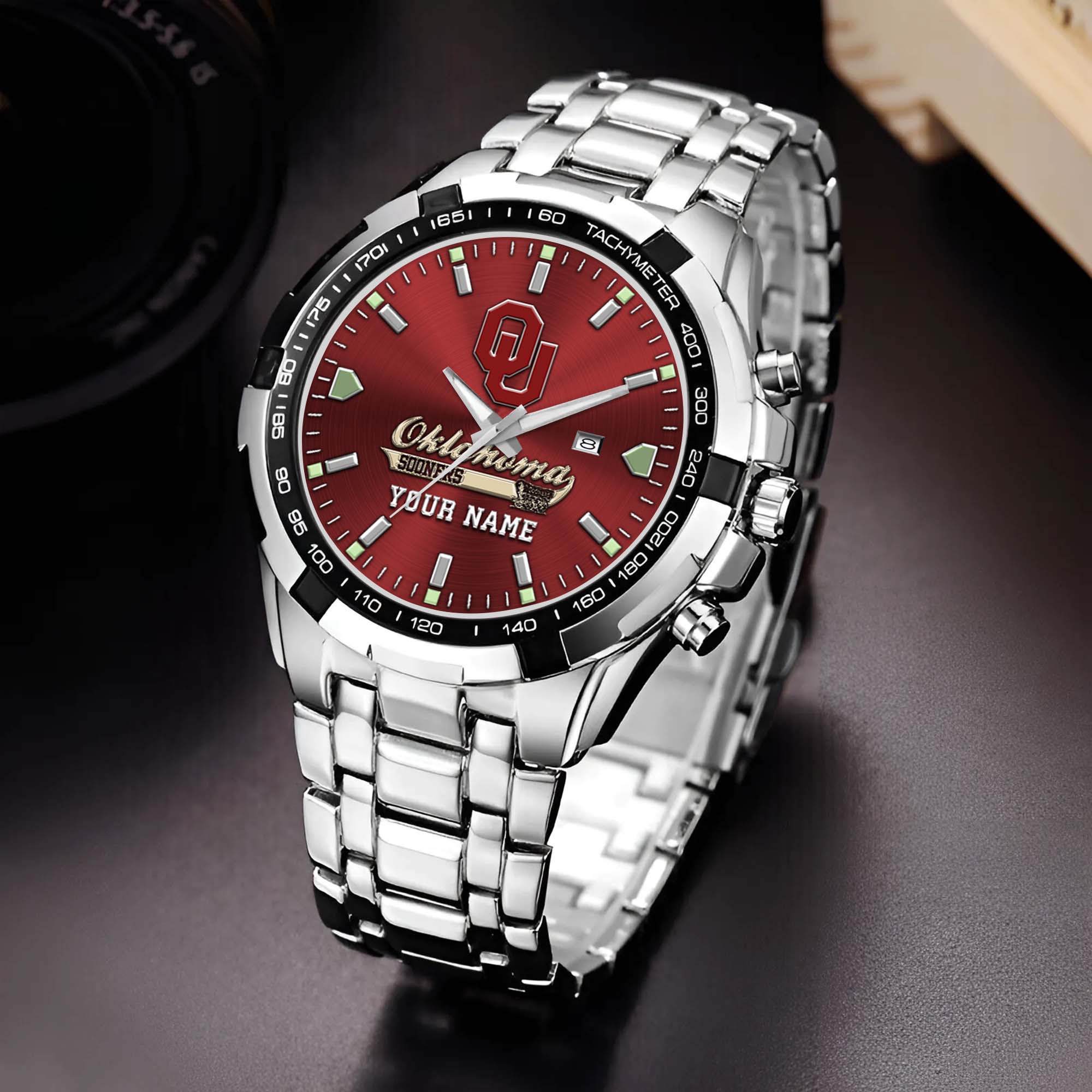 Oklahoma Sooners Alloy Men Quartz Watch Custom Your Name, Sport Men Watch, FootBall Fan Gifts EHIVM-02261048