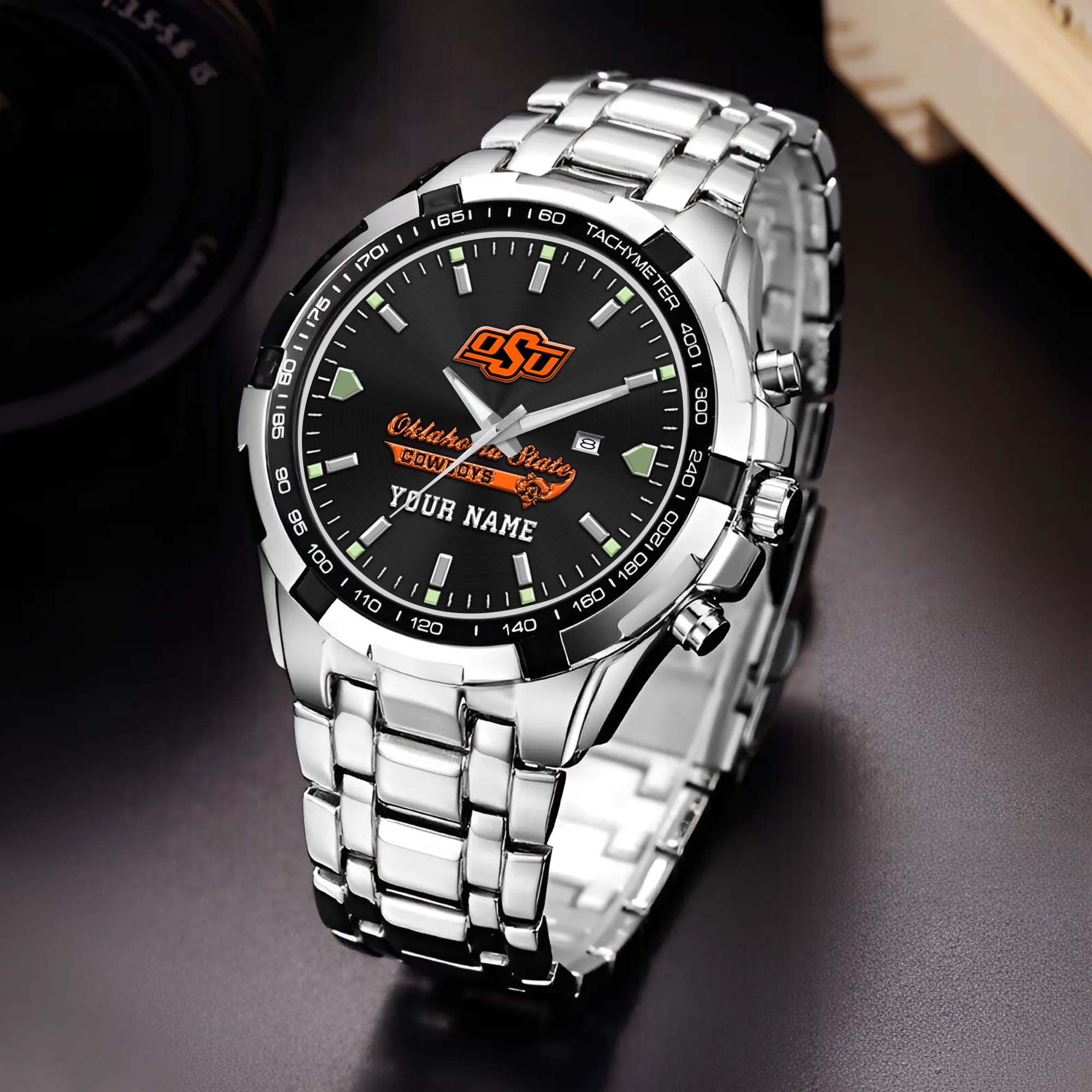 Oklahoma State Cowboys Alloy Men Quartz Watch Custom Your Name, Sport Men Watch, FootBall Fan Gifts EHIVM-02261048