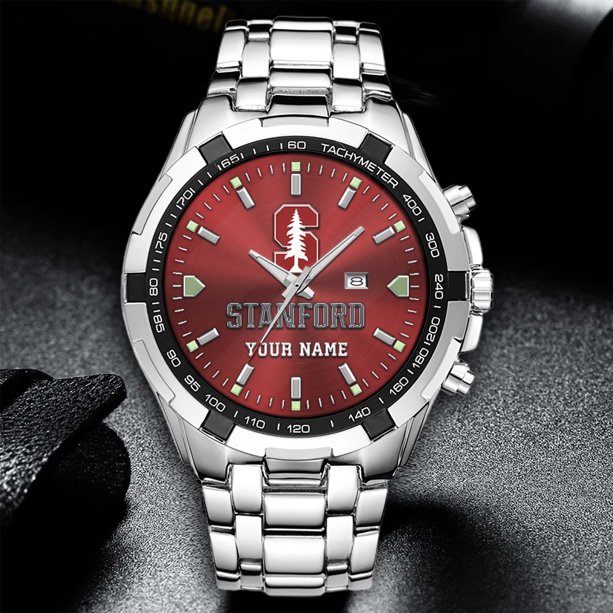 Alternative view of Stanford Cardinal Alloy Men Quartz Watch Custom Your Name, Sport Men Watch, FootBall Fan Gifts EHIVM-02261048