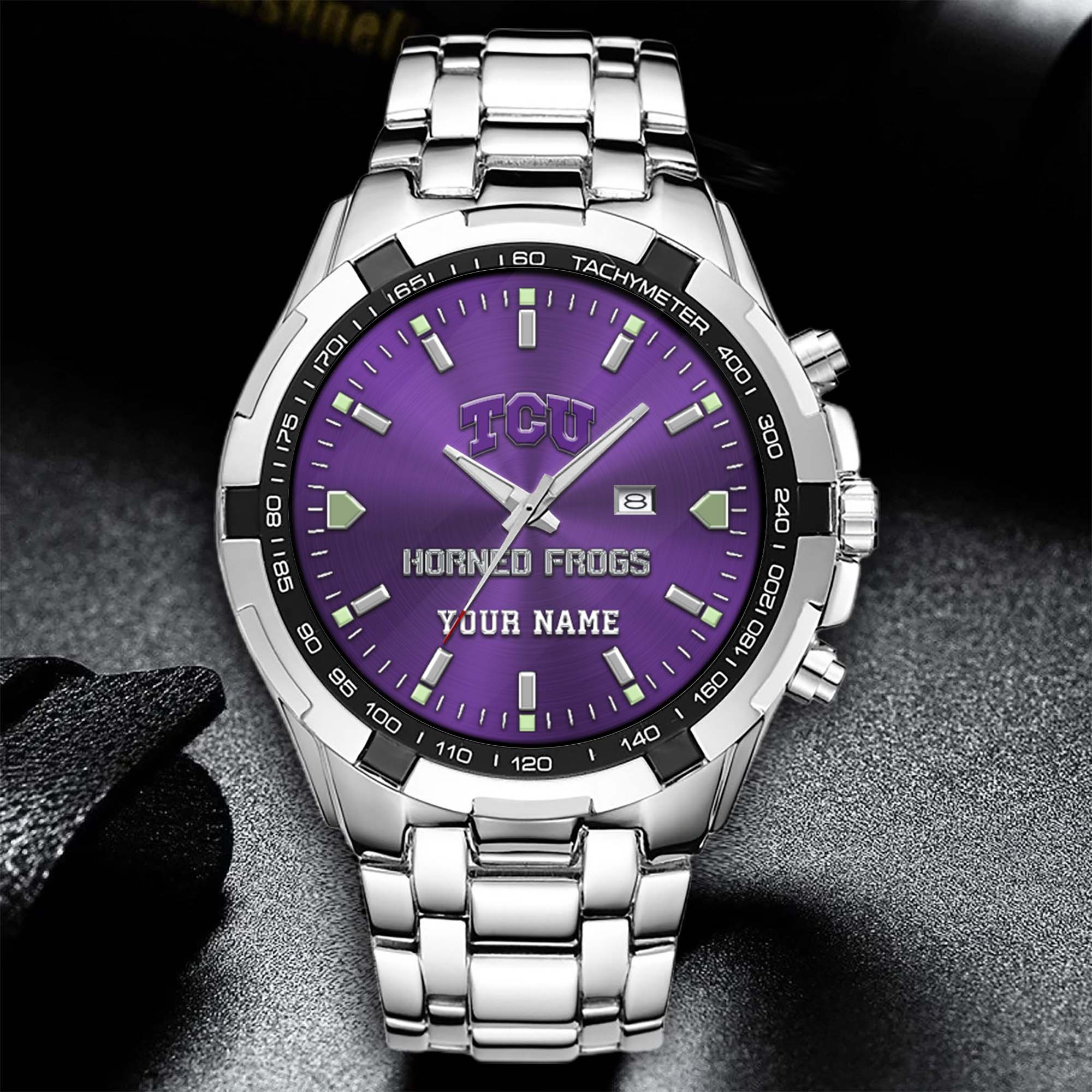 Alternative view of TCU Horned Frogs Alloy Men Quartz Watch Custom Your Name, Sport Men Watch, FootBall Fan Gifts EHIVM-02261048