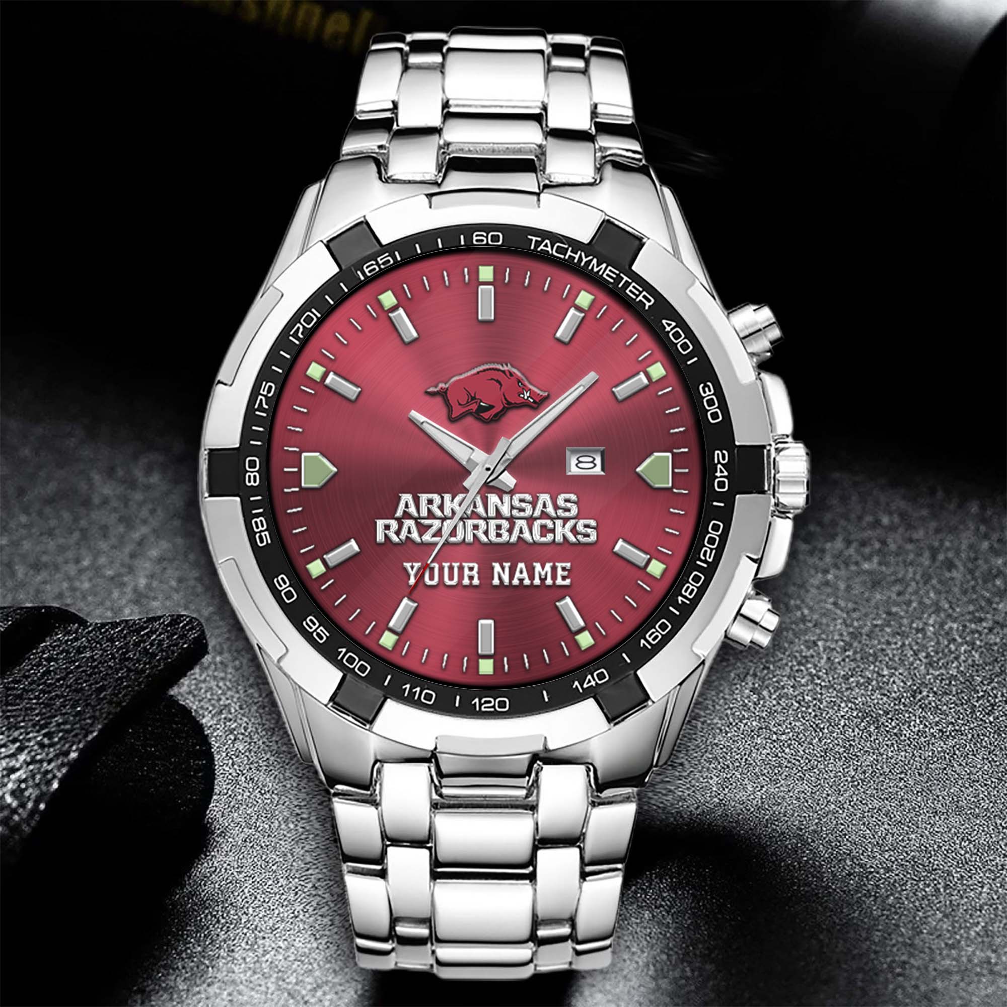 Alternative view of Arkansas Razorbacks Alloy Men Quartz Watch Custom Your Name, Sport Men Watch, FootBall Fan Gifts EHIVM-02261048
