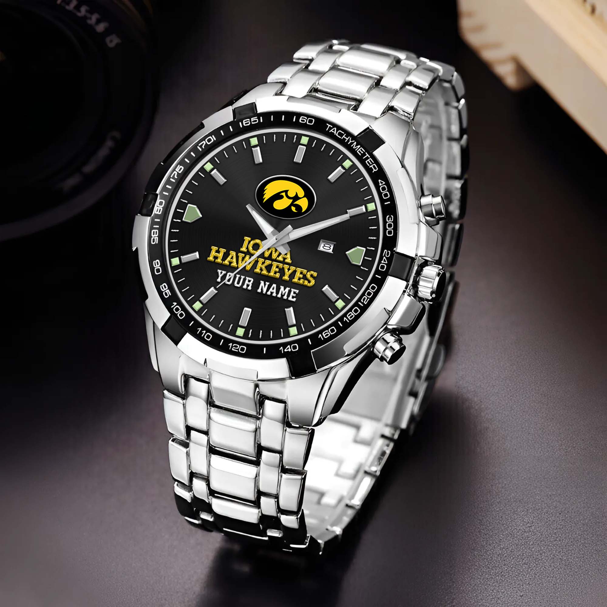 Iowa Hawkeyes Alloy Men Quartz Watch Custom Your Name, Sport Men Watch, FootBall Fan Gifts EHIVM-02261048