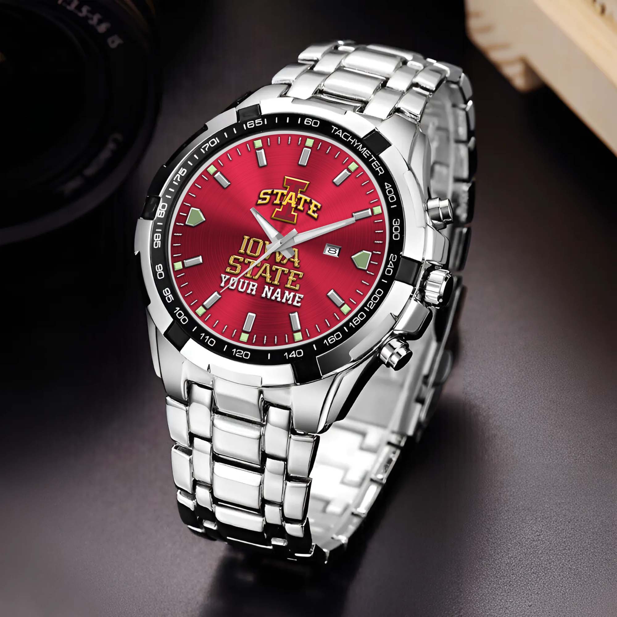 Iowa State Cyclones Alloy Men Quartz Watch Custom Your Name, Sport Men Watch, FootBall Fan Gifts EHIVM-02261048
