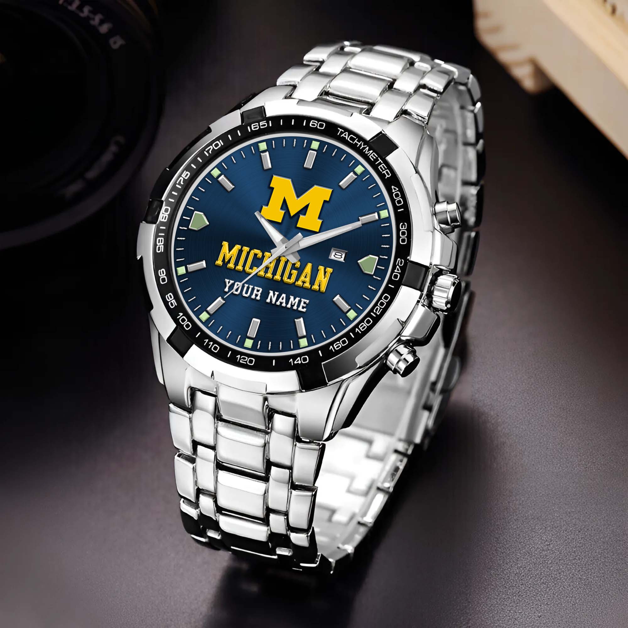 Michigan Wolverines Alloy Men Quartz Watch Custom Your Name, Sport Men Watch, FootBall Fan Gifts EHIVM-02261048